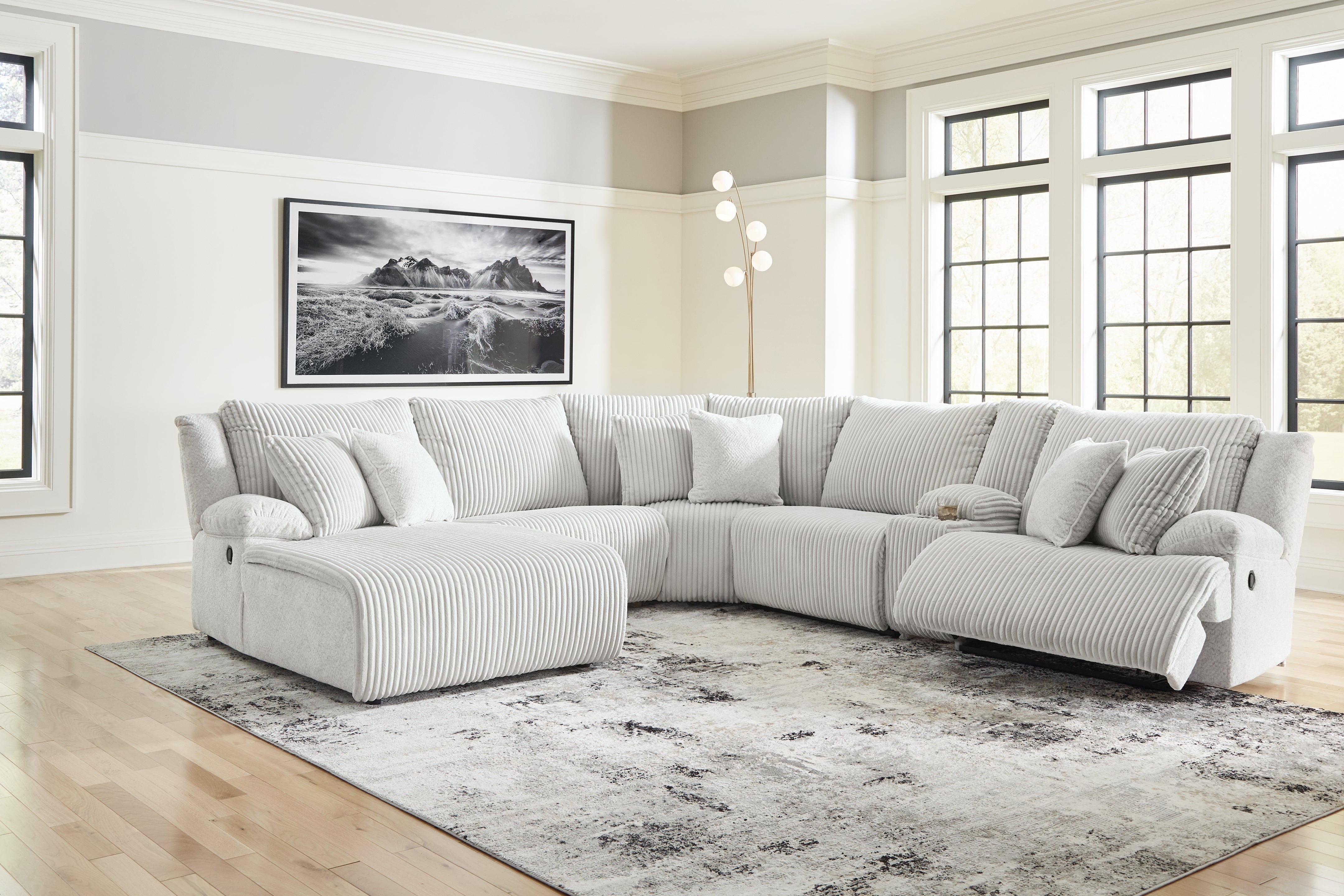 Elite Furniture Outlet - Ashley Furniture - Top Tier Sectional - 6-Piece Reclining Sectional with Chaise / Alloy - 92706S2