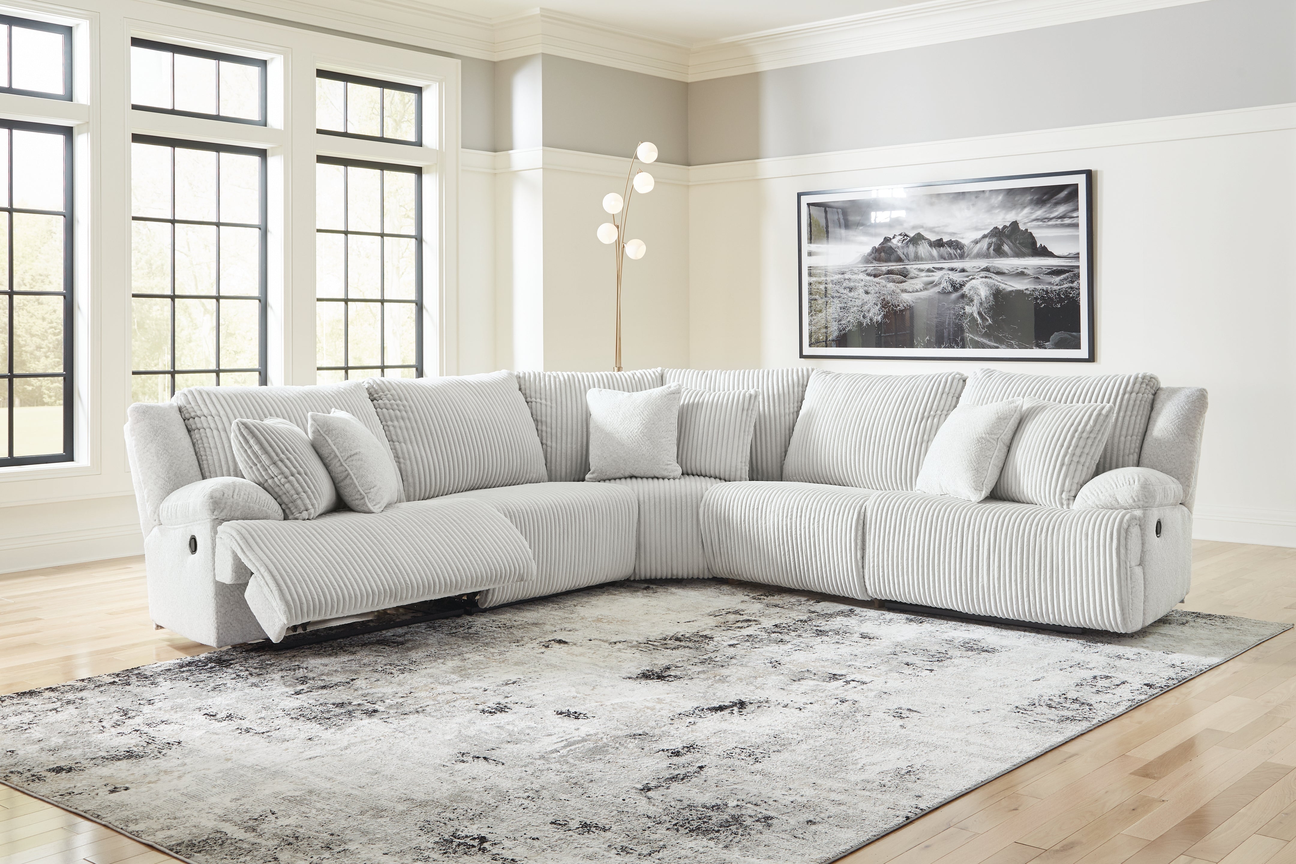 Elite Furniture Outlet - Ashley Furniture - Top Tier Sectional - 5-Piece Reclining Sectional / Alloy - 92706S3