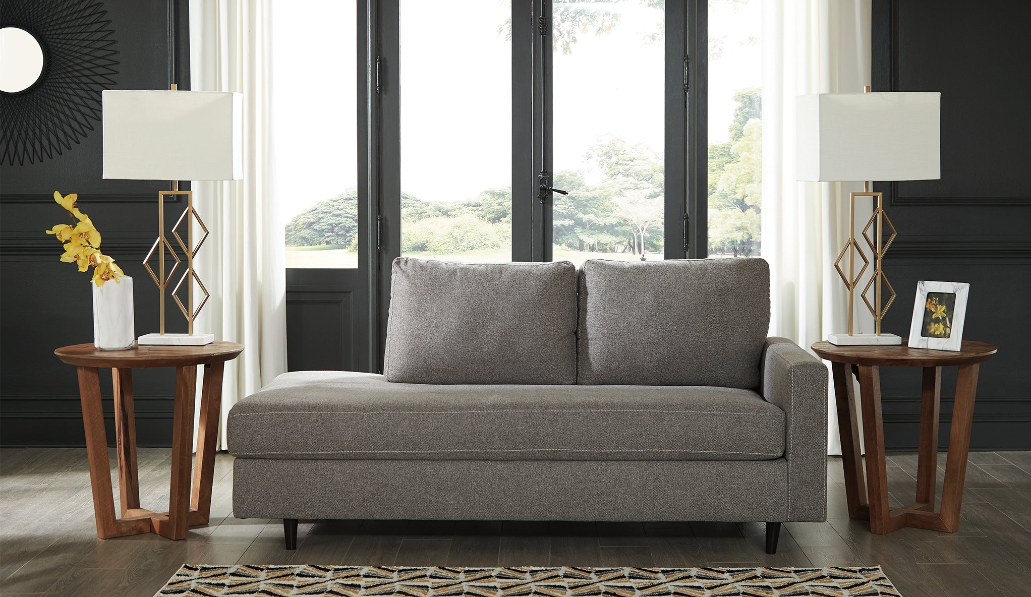 Elite Furniture Outlet - Ashley Furniture - Lyman Living Room - RAF Corner Chaise / Graphite - 9330317