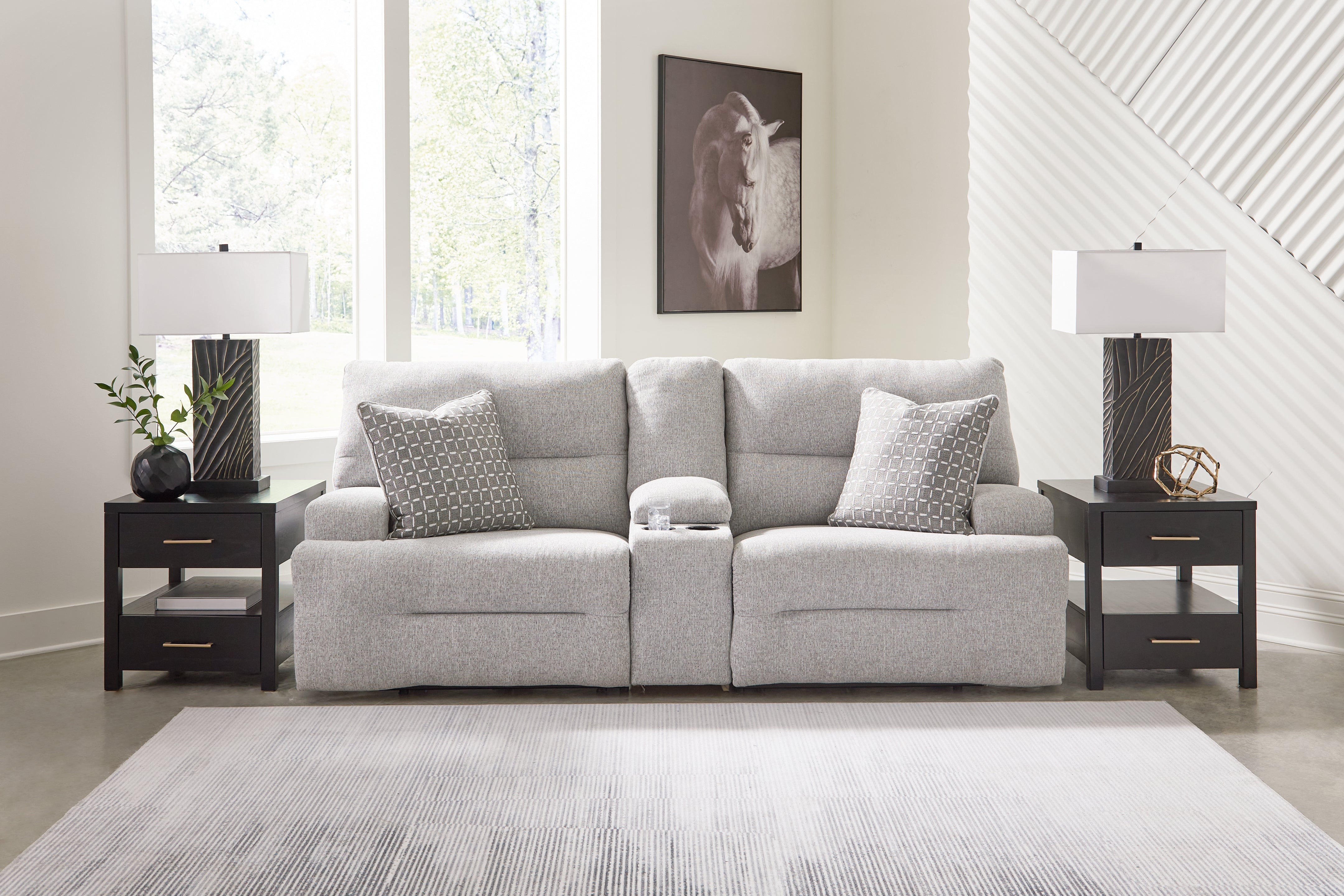 Elite Furniture Outlet - Ashley Furniture - Acklen Place Sectional - 3-Piece Sectional / Pewter - 93605S10