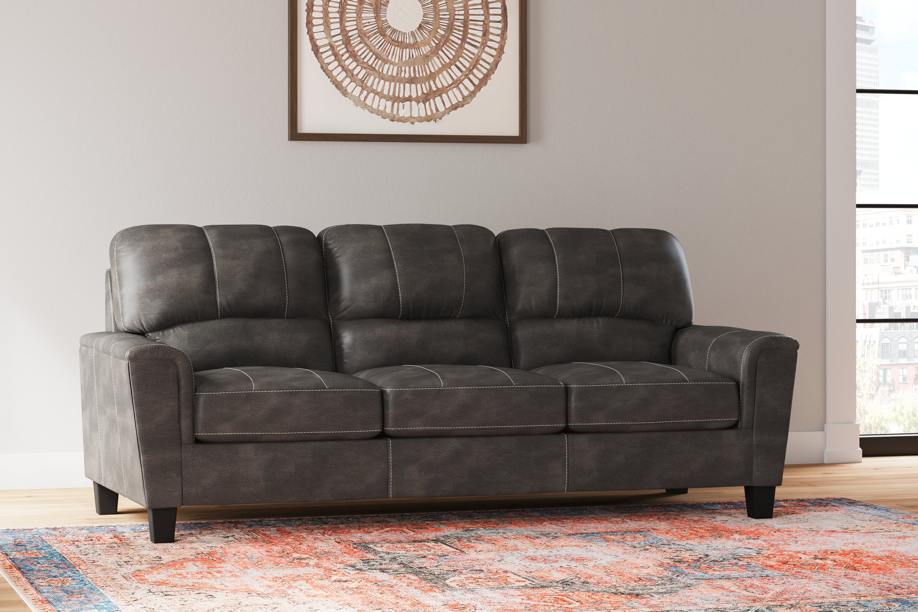 Elite Furniture Outlet - Ashley Furniture - Navi Living Room - Sofa / Smoke - 9400238