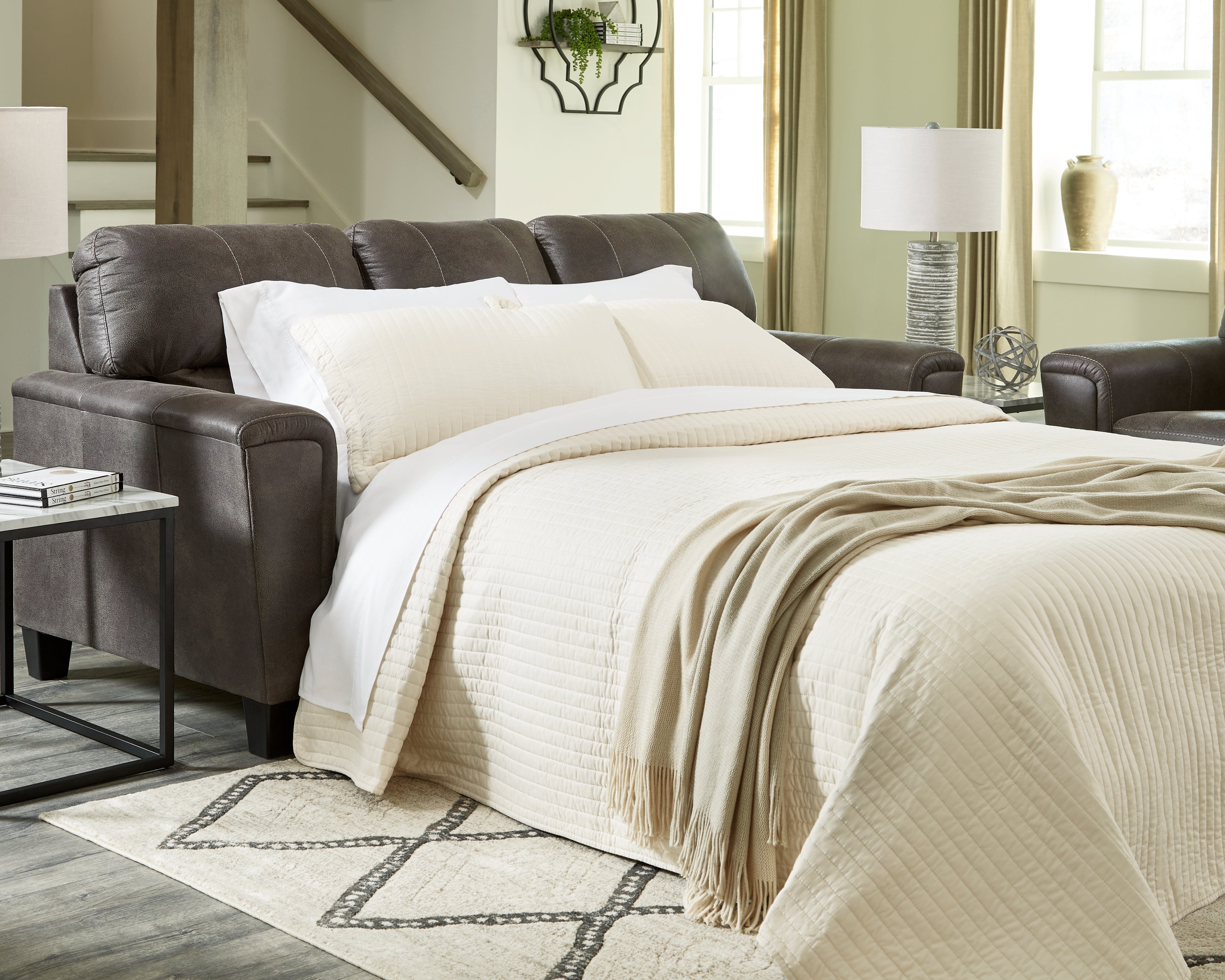 Elite Furniture Outlet - Ashley Furniture - Navi Living Room - Queen Sofa Sleeper / Smoke - 9400239
