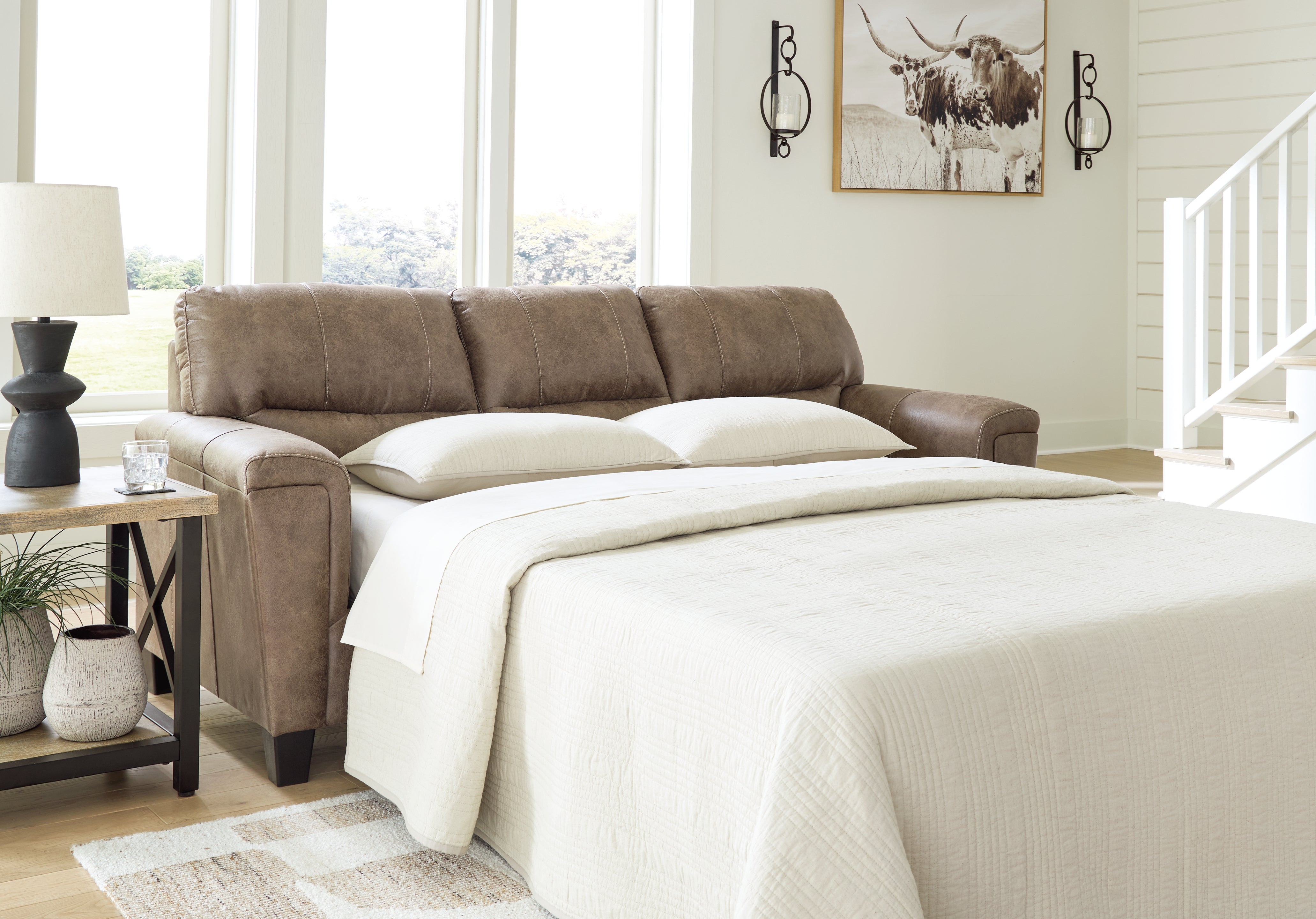 Elite Furniture Outlet - Ashley Furniture - Navi Living Room - Queen Sofa Sleeper / Fossil - 9400439