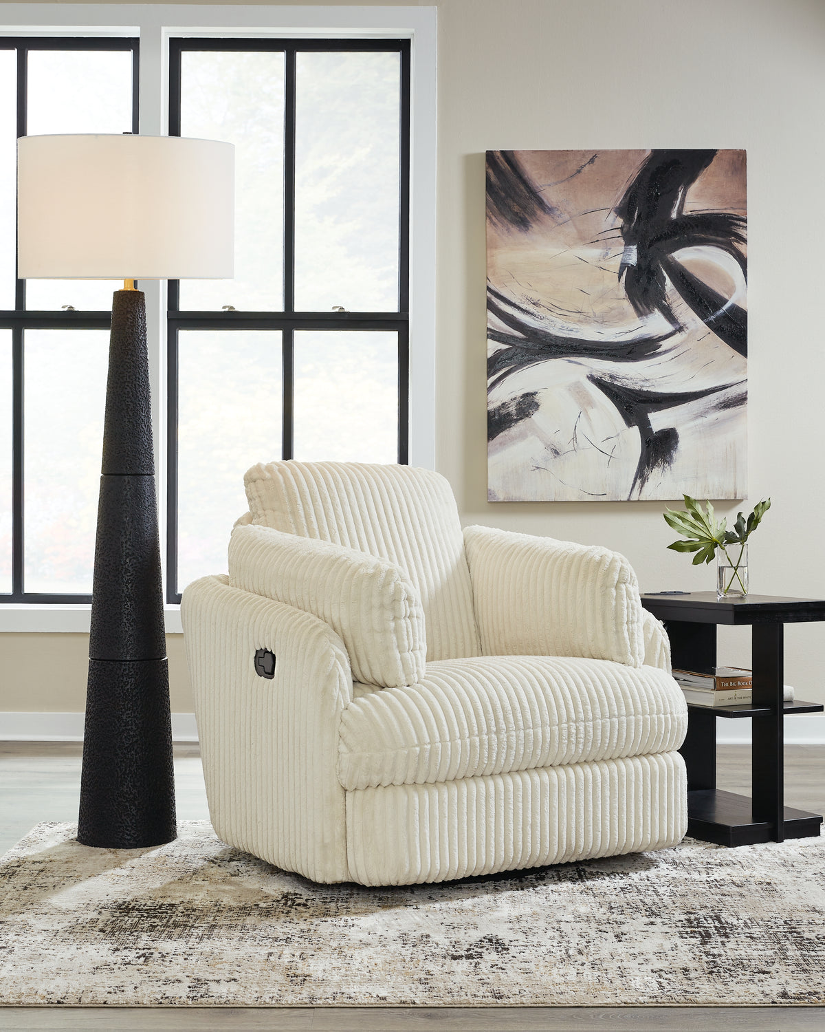 Elite Furniture Outlet - Ashley Furniture - Tie-Breaker Living Room - Swivel Glider Recliner / Ivory - 9490261