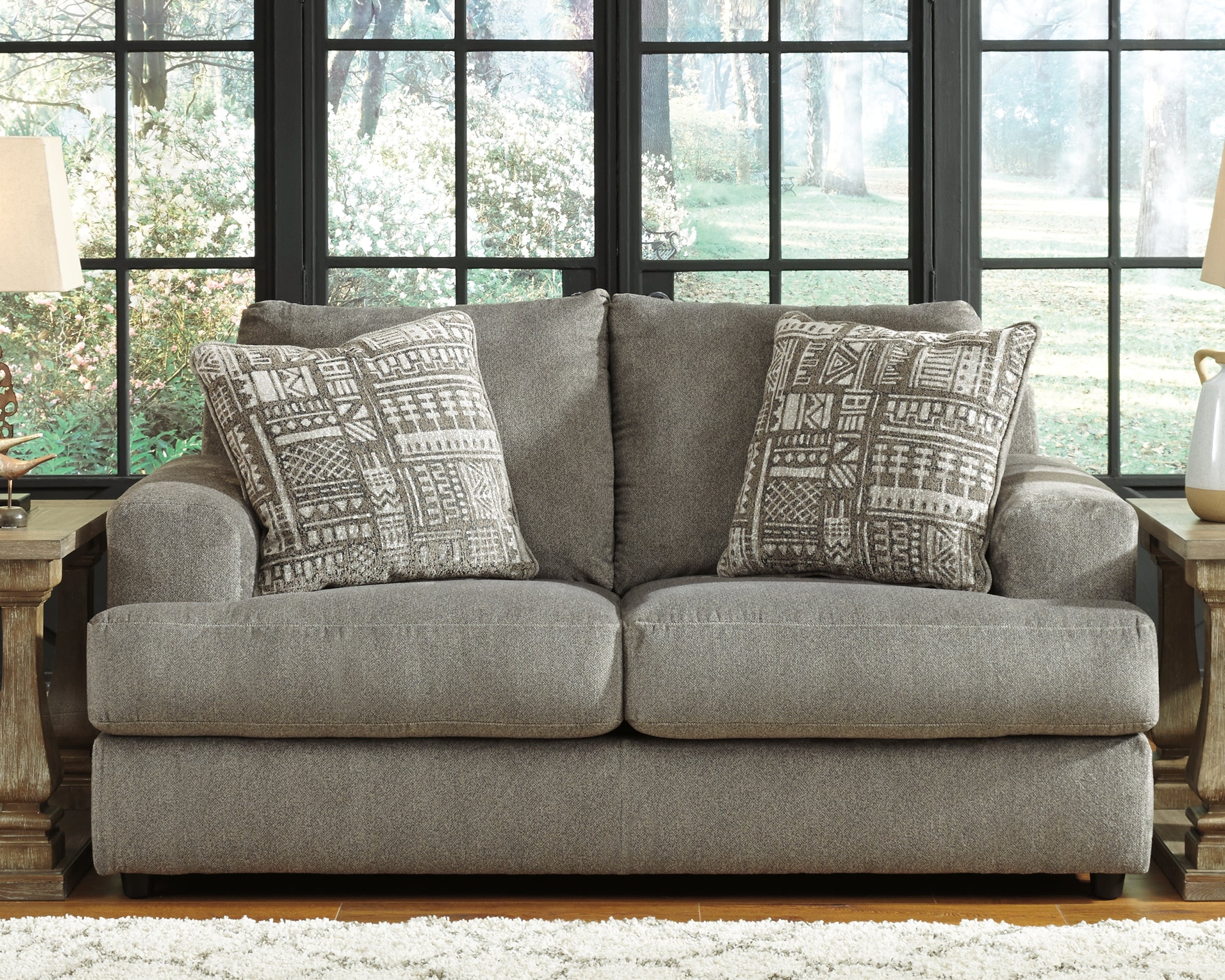 Elite Furniture Outlet - Ashley Furniture - Soletren Living Room - Loveseat / Ash - 9510335