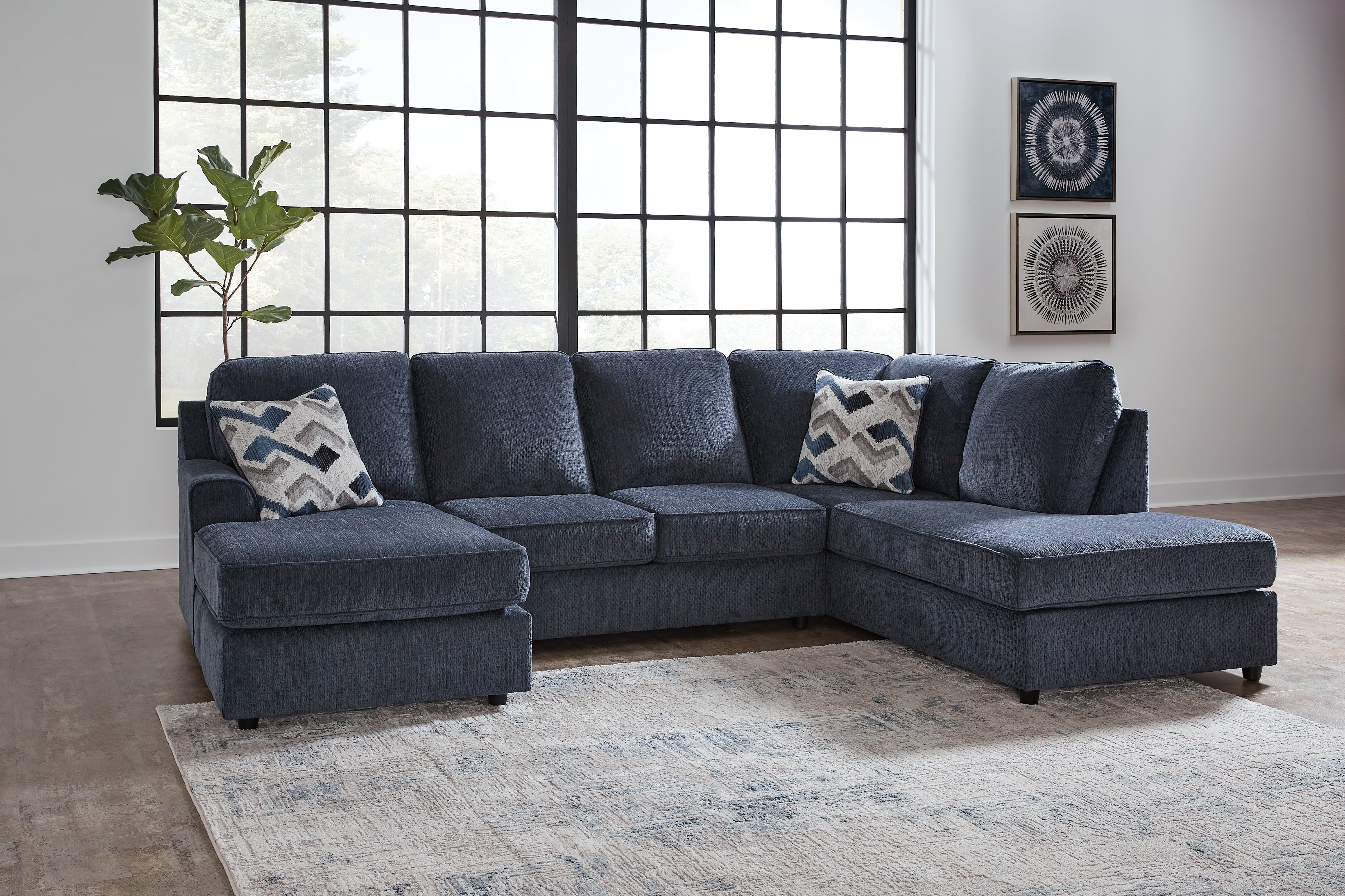 Elite Furniture Outlet - Ashley Furniture - Albar Place Sectional - LAF 2-Piece Sectional / Cobalt - 95302S1