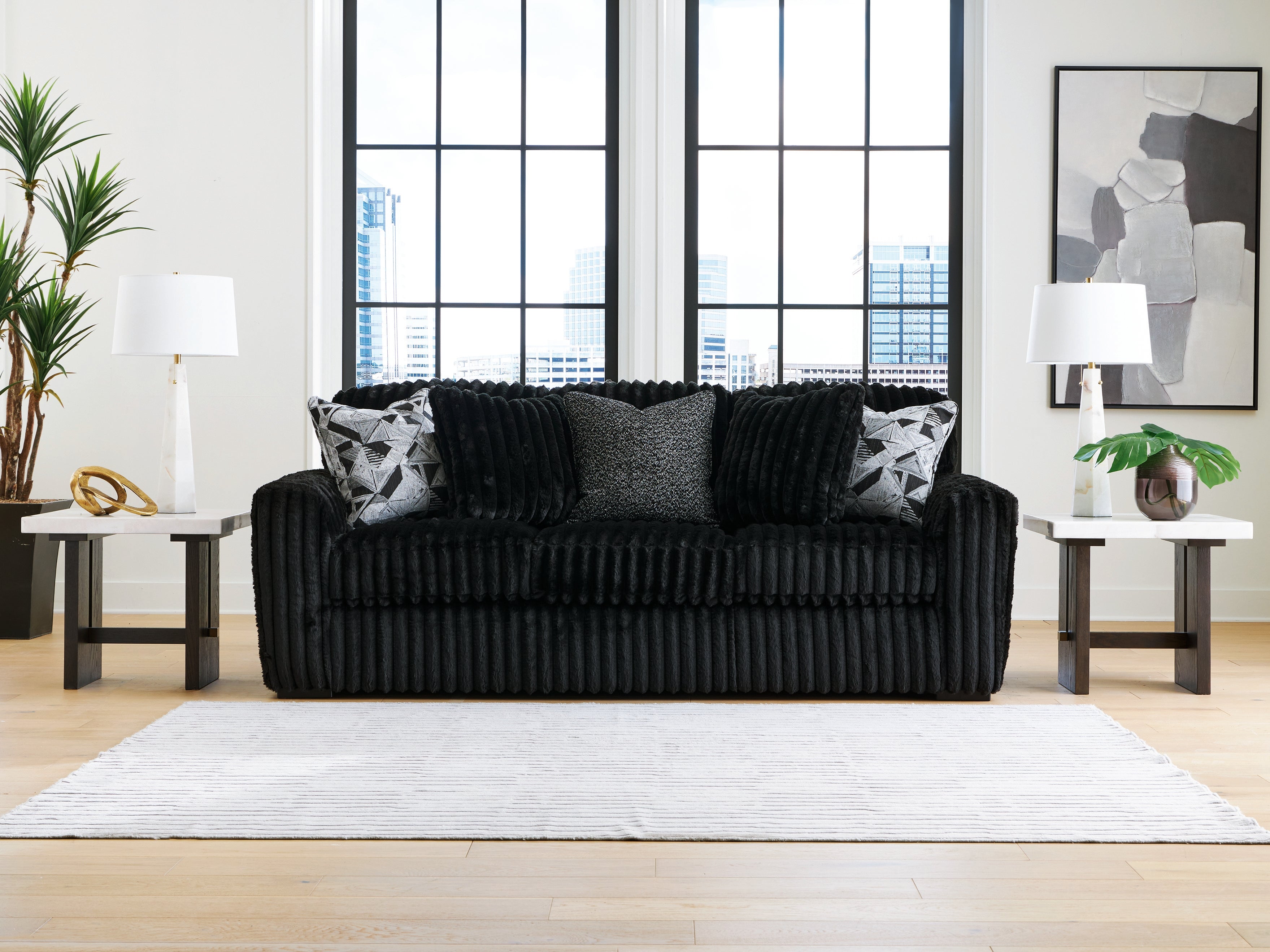 Elite Furniture Outlet - Ashley Furniture - Midnight-Madness Living Room - Sofa / Onyx - 9810338