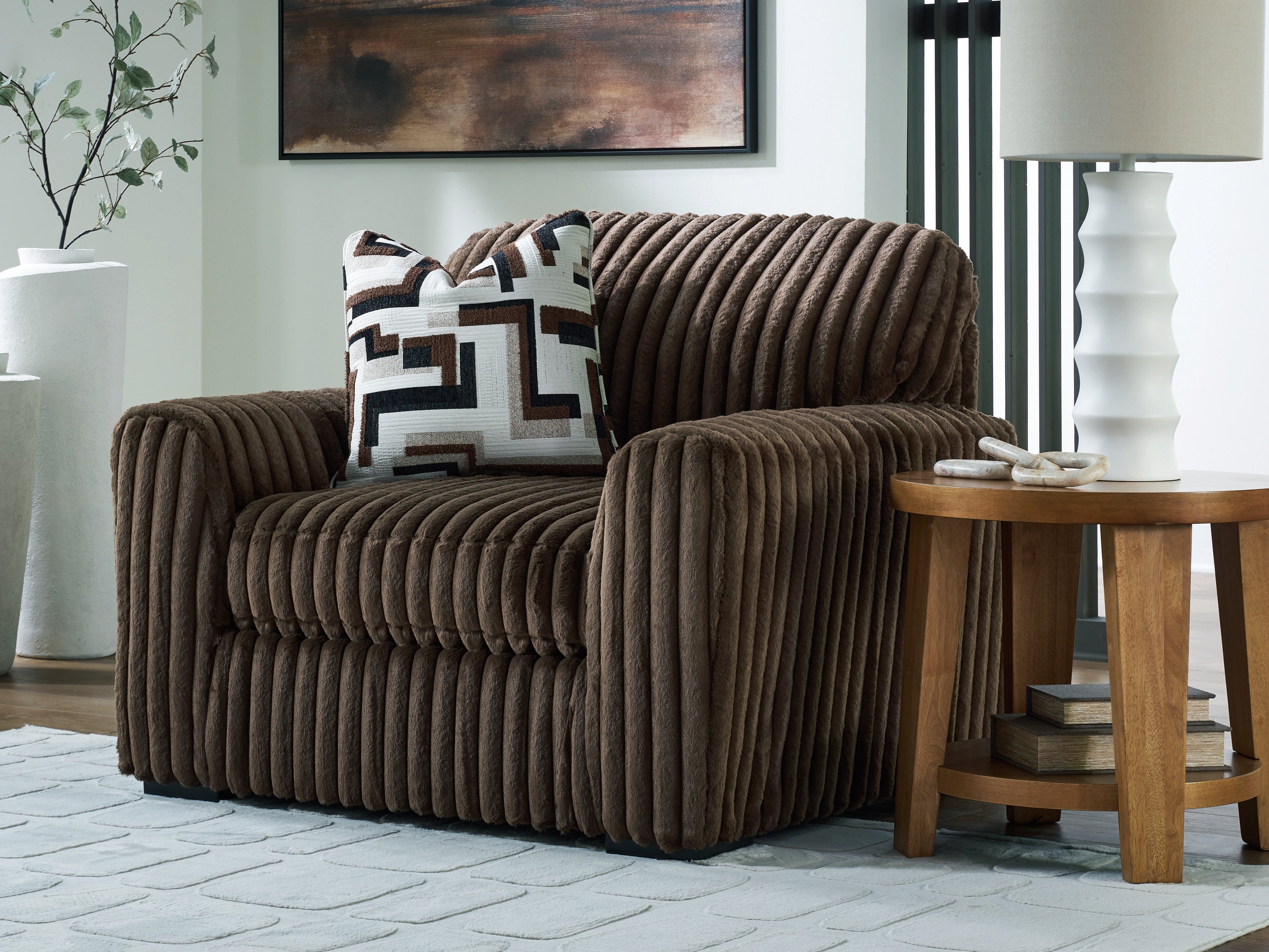 Elite Furniture Outlet - Ashley Furniture - Midnight-Madness Living Room - Chair and a Half / Chocolate - 9810423