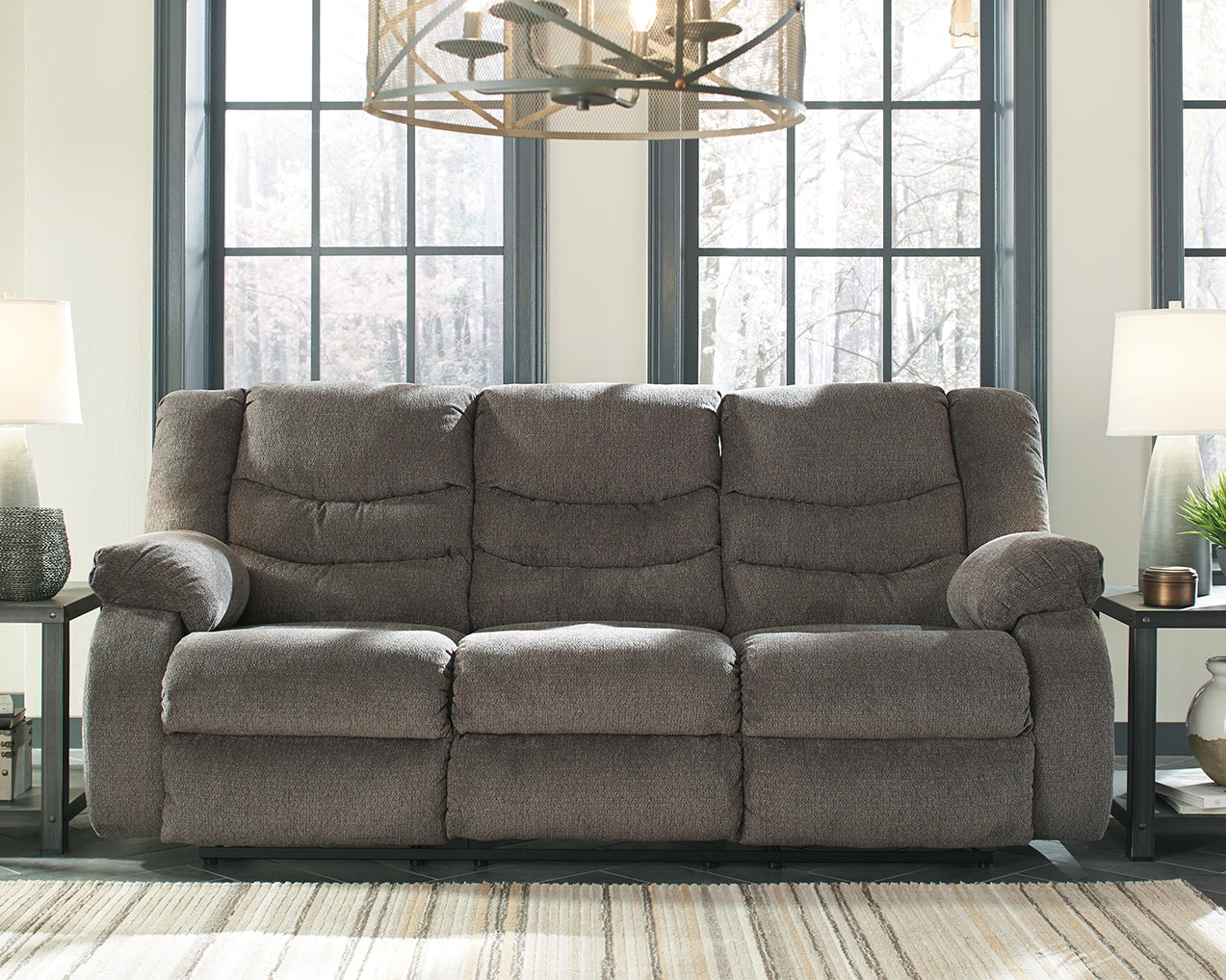 Elite Furniture Outlet - Ashley Furniture - Tulen Living Room - Reclining Sofa / Gray - 9860688