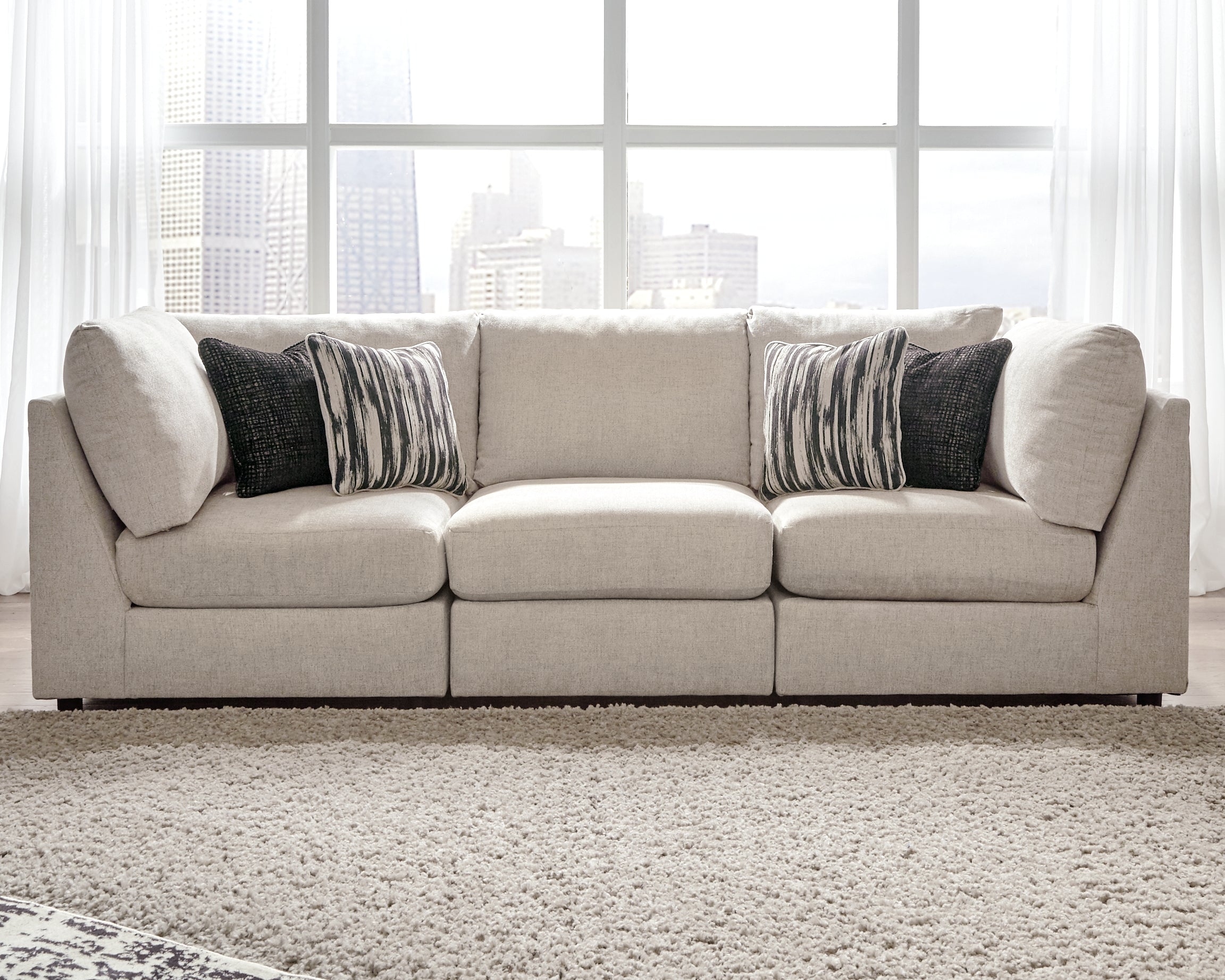 Elite Furniture Outlet - Ashley Furniture - Kellway Sectional - 3-Piece Sectional Sofa / Bisque - 98707S6