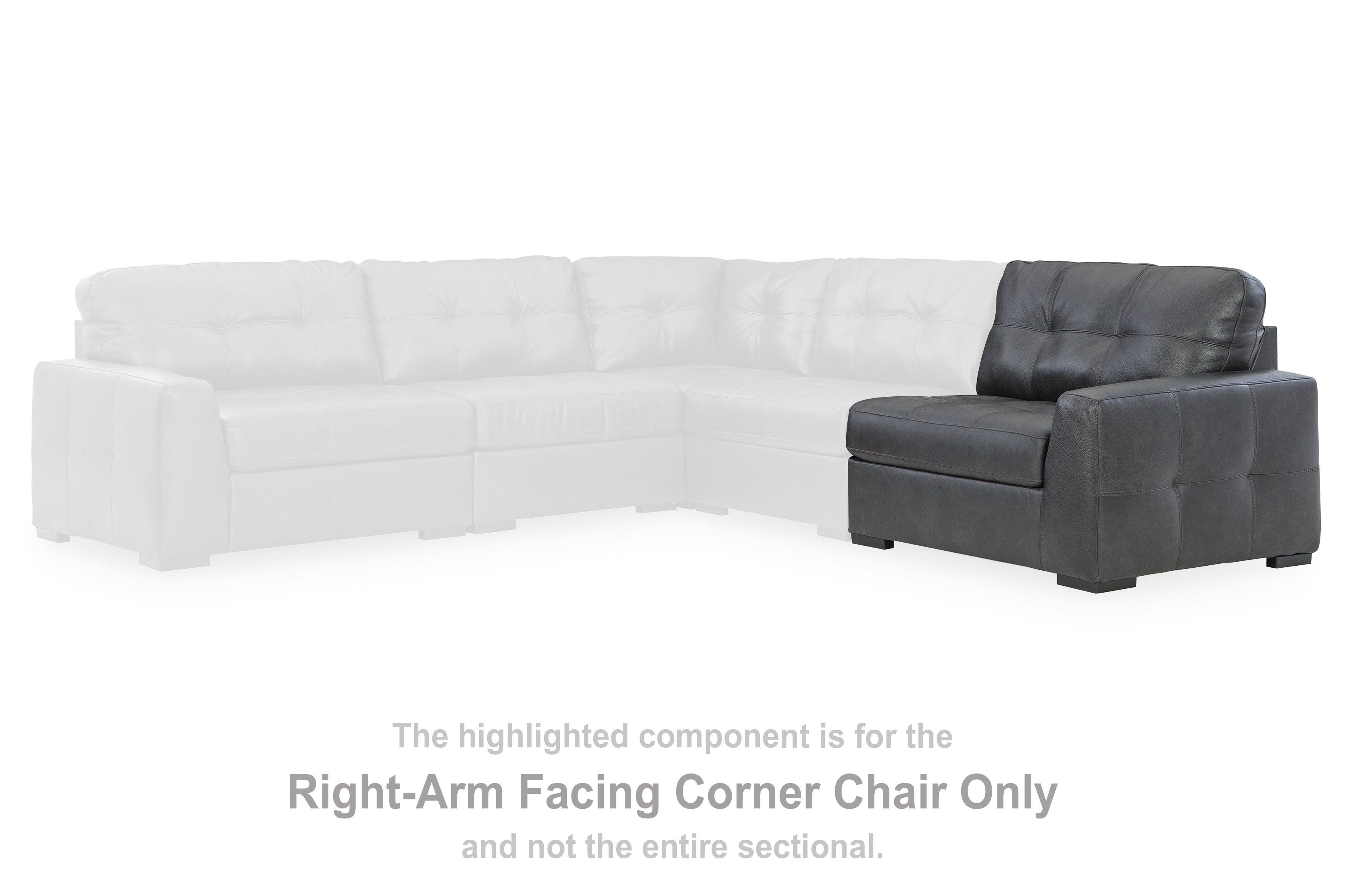 Elite Furniture Outlet - Ashley Furniture - Brindley Pier Sectional - RAF Corner Chair / Fog - 9950365