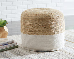 Elite Furniture Outlet - Ashley Furniture - Sweed Valley Pouf - Pouf / Natural/White - A1000420