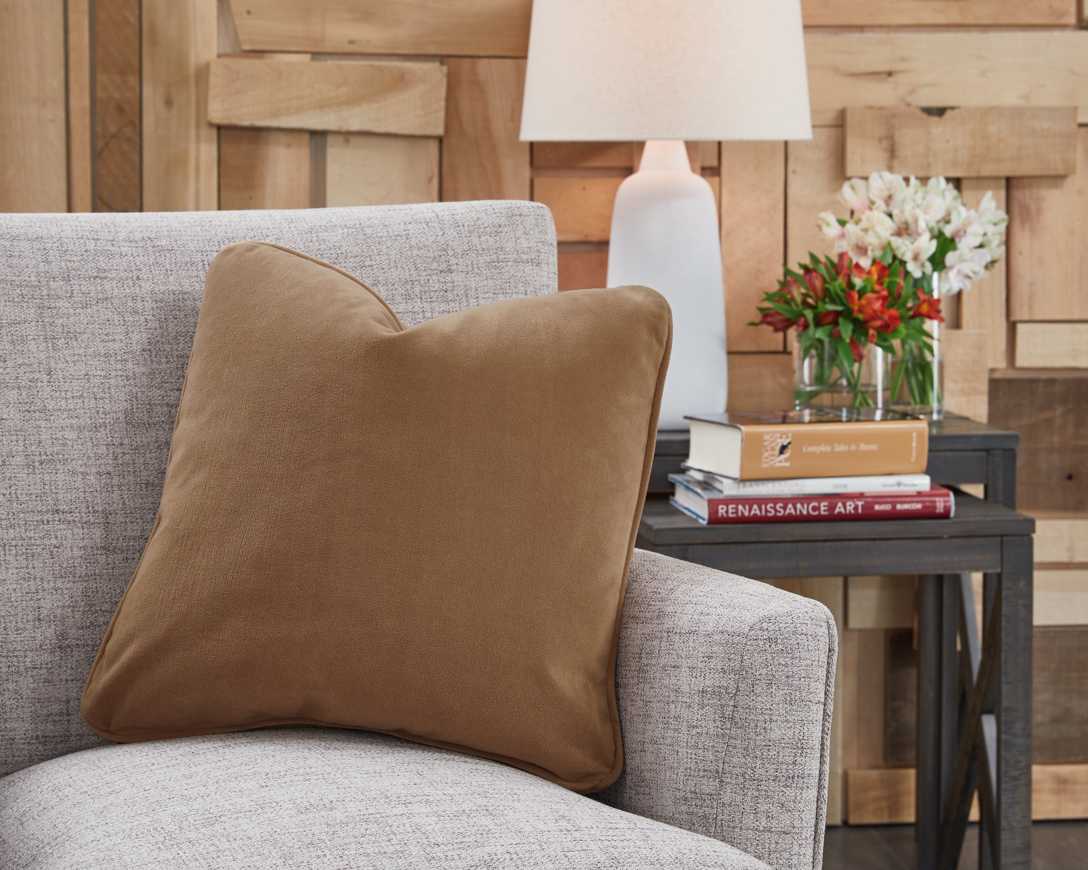 Elite Furniture Outlet - Ashley Furniture - Caygan Pillows - Pillow (4/CS) / Honey - A1000917