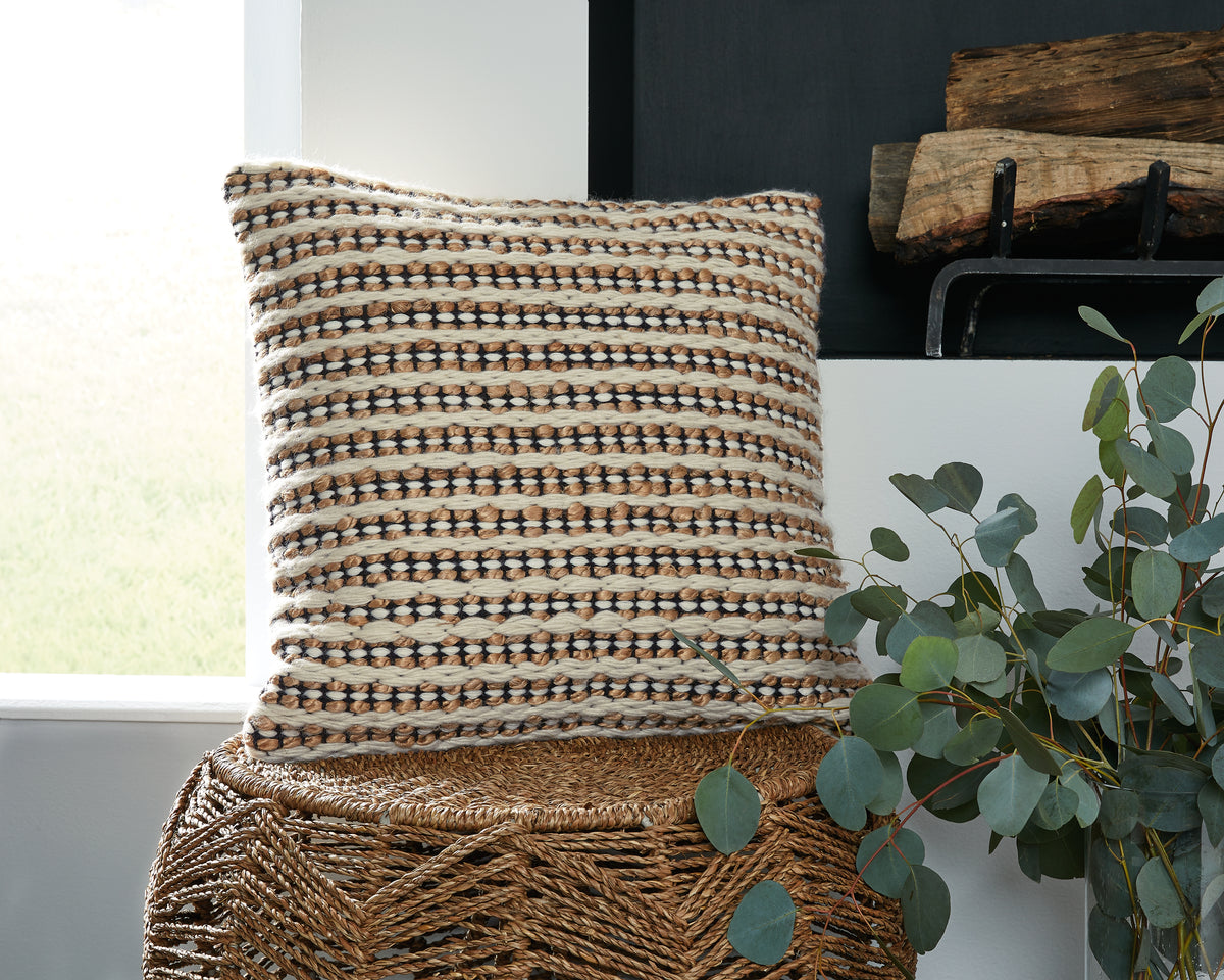 Elite Furniture Outlet - Ashley Furniture - Nealington Pillows - Pillow / Brown/Black/White - A1000929P