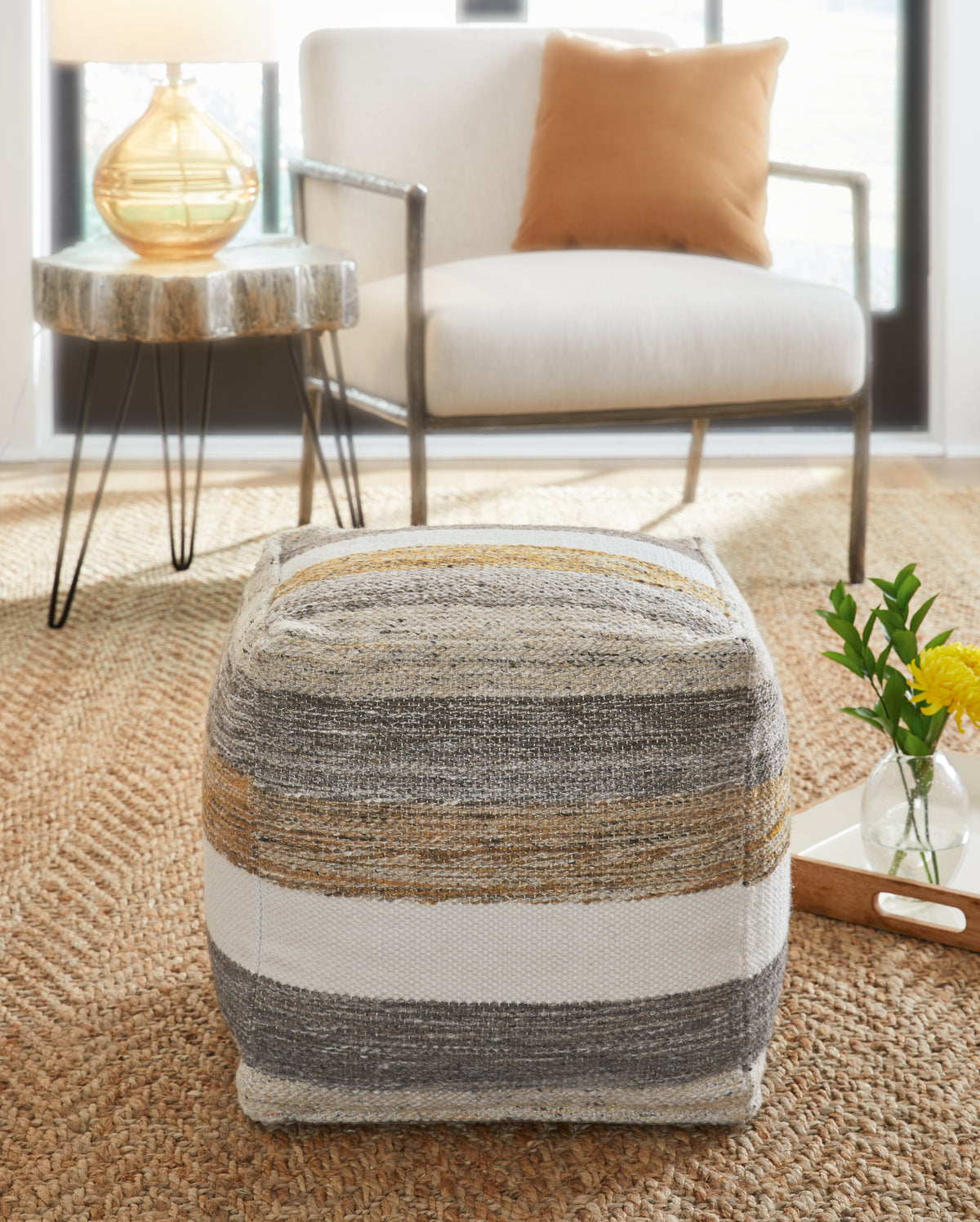 Elite Furniture Outlet - Ashley Furniture - Josalind Pouf - Pouf / Multi - A1000935
