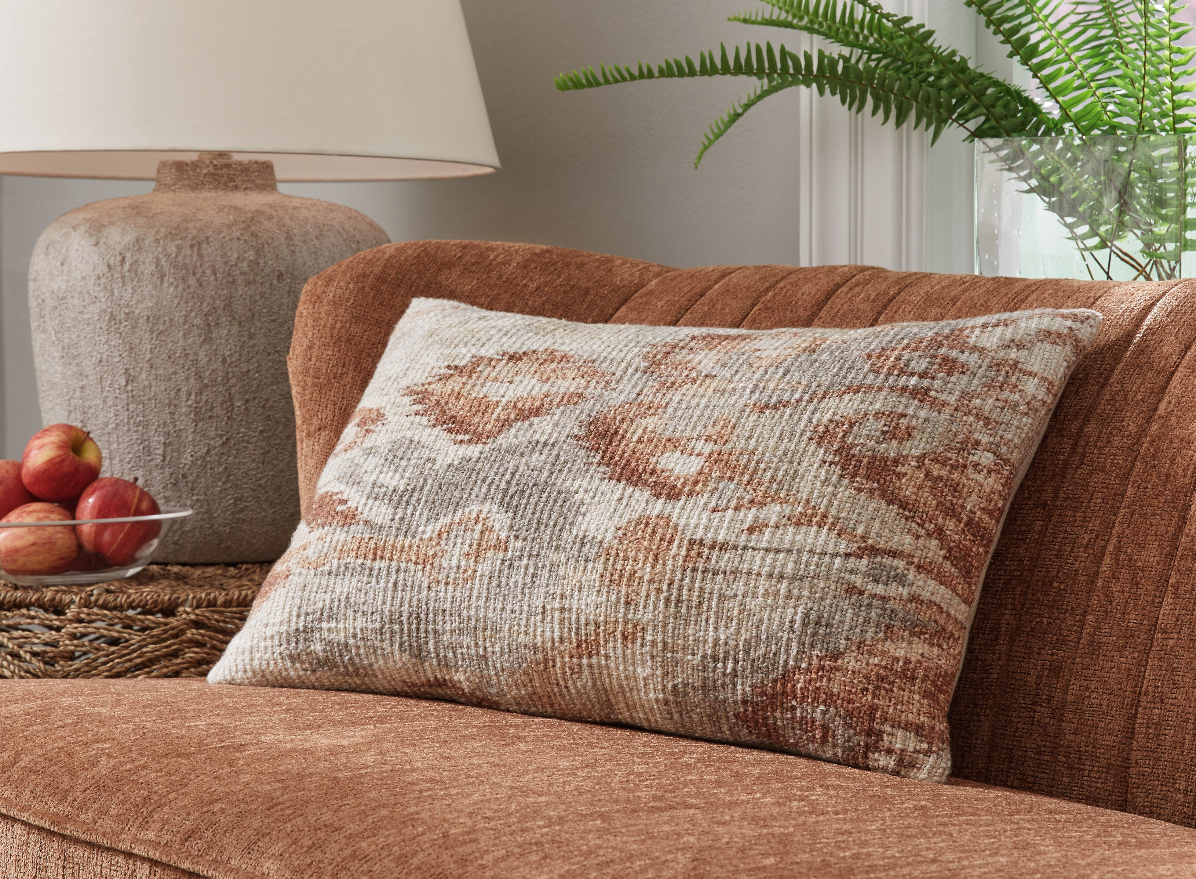 Elite Furniture Outlet - Ashley Furniture - Aprover Pillows - Pillow / Rust/Gray/White - A1001040P