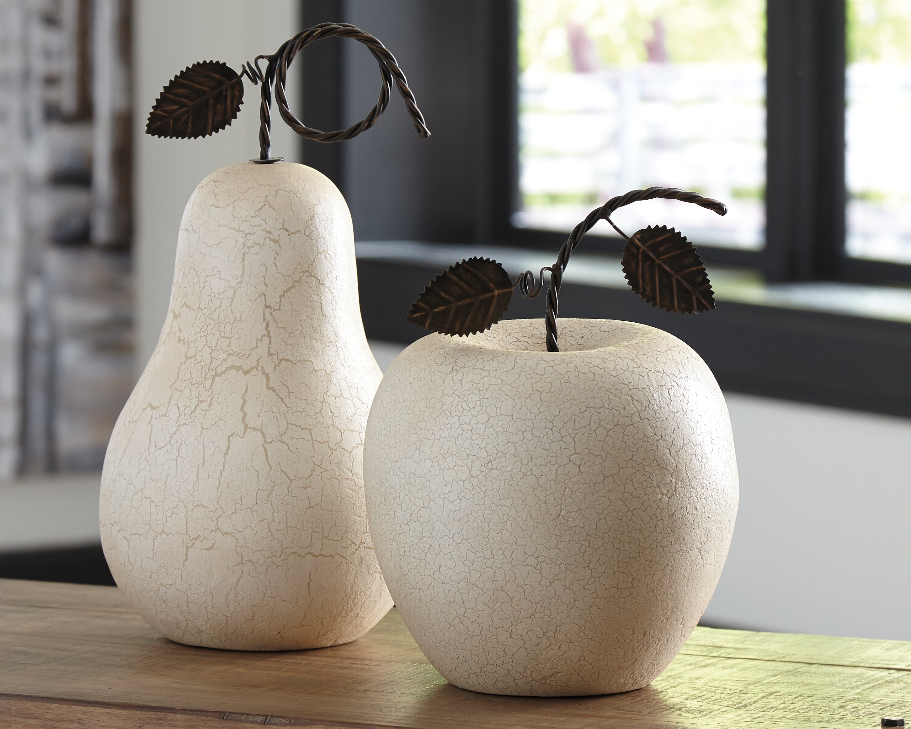 Elite Furniture Outlet - Ashley Furniture - Bidelia Sculpture - Sculpture Set (Set of 2) / Antique White - A2000381