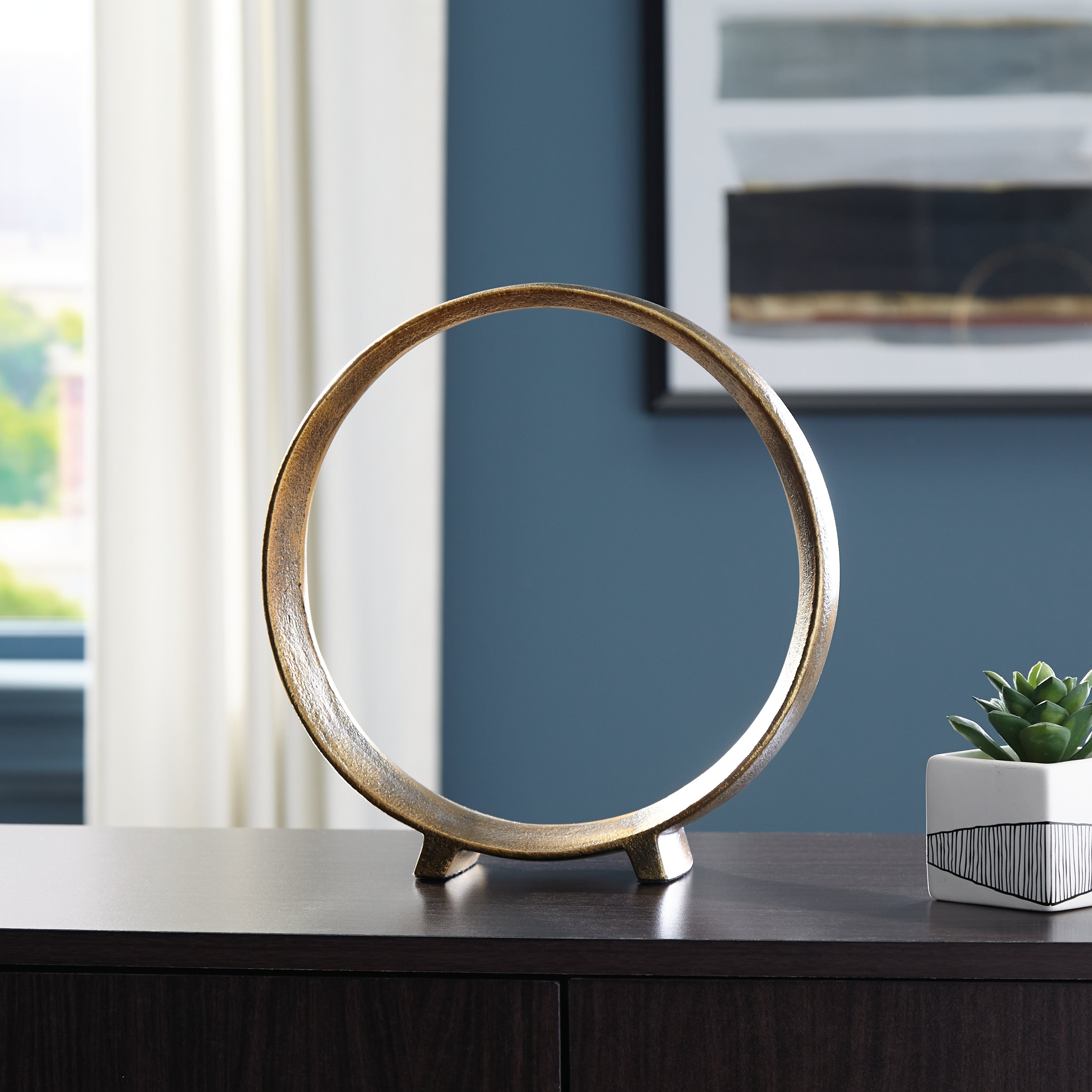 Elite Furniture Outlet - Ashley Furniture - Ryandale Sculpture - Sculpture / Antique Brass Finish - A2000499S