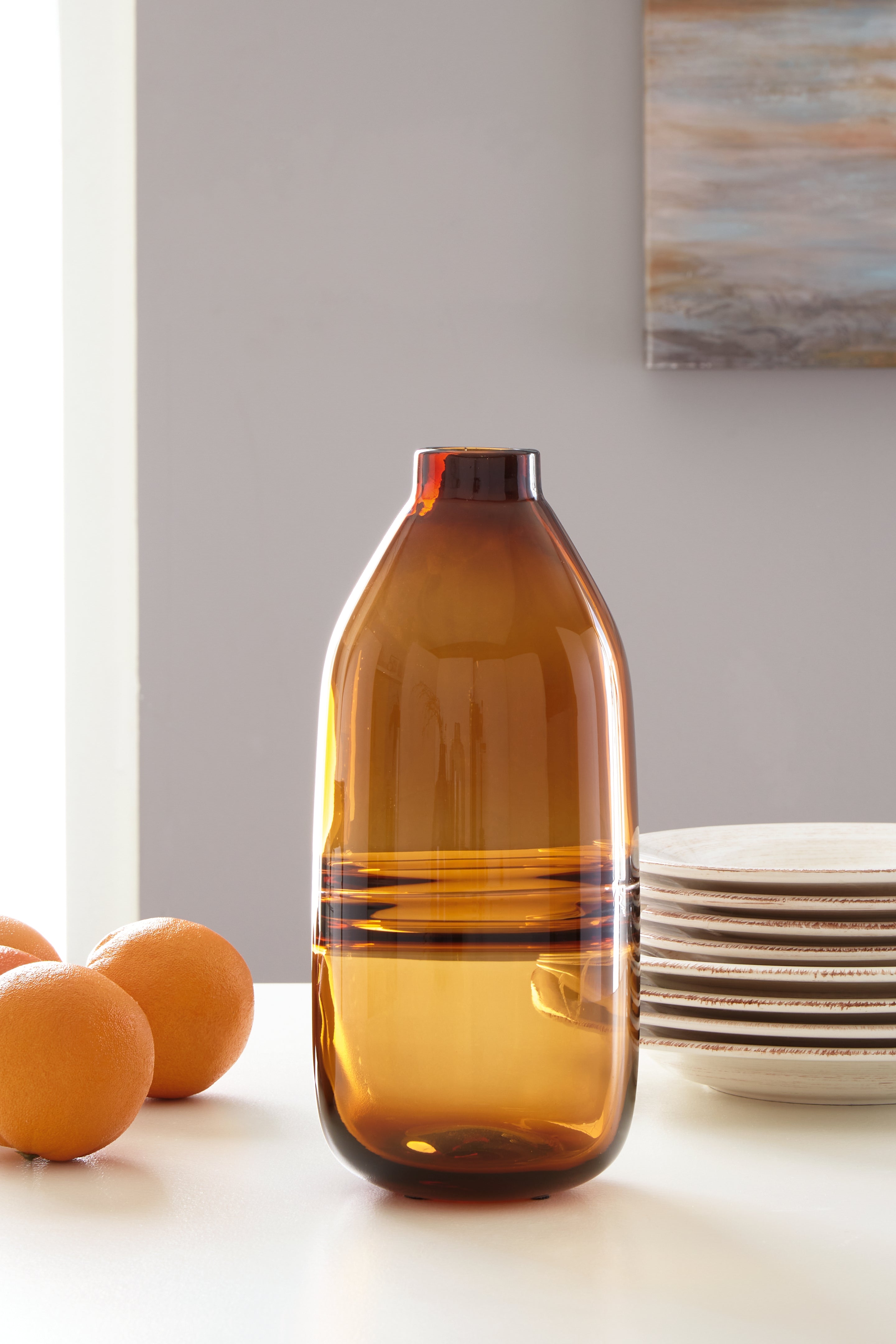 Elite Furniture Outlet - Ashley Furniture - Lemmitt Vase - Vase / Amber - A2000541