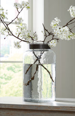 Elite Furniture Outlet - Ashley Furniture - Lukasvale Vase - Vase / Clear/Pewter Finish - A2000586