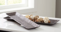 Elite Furniture Outlet - Ashley Furniture - Garekton Tray (Set of 2) - Tray Set (Set of 2) / Pewter Finish - A2000590