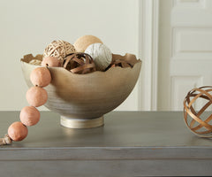Elite Furniture Outlet - Ashley Furniture - Maura Bowl - Bowl / Antique Gold Finish - A2000594