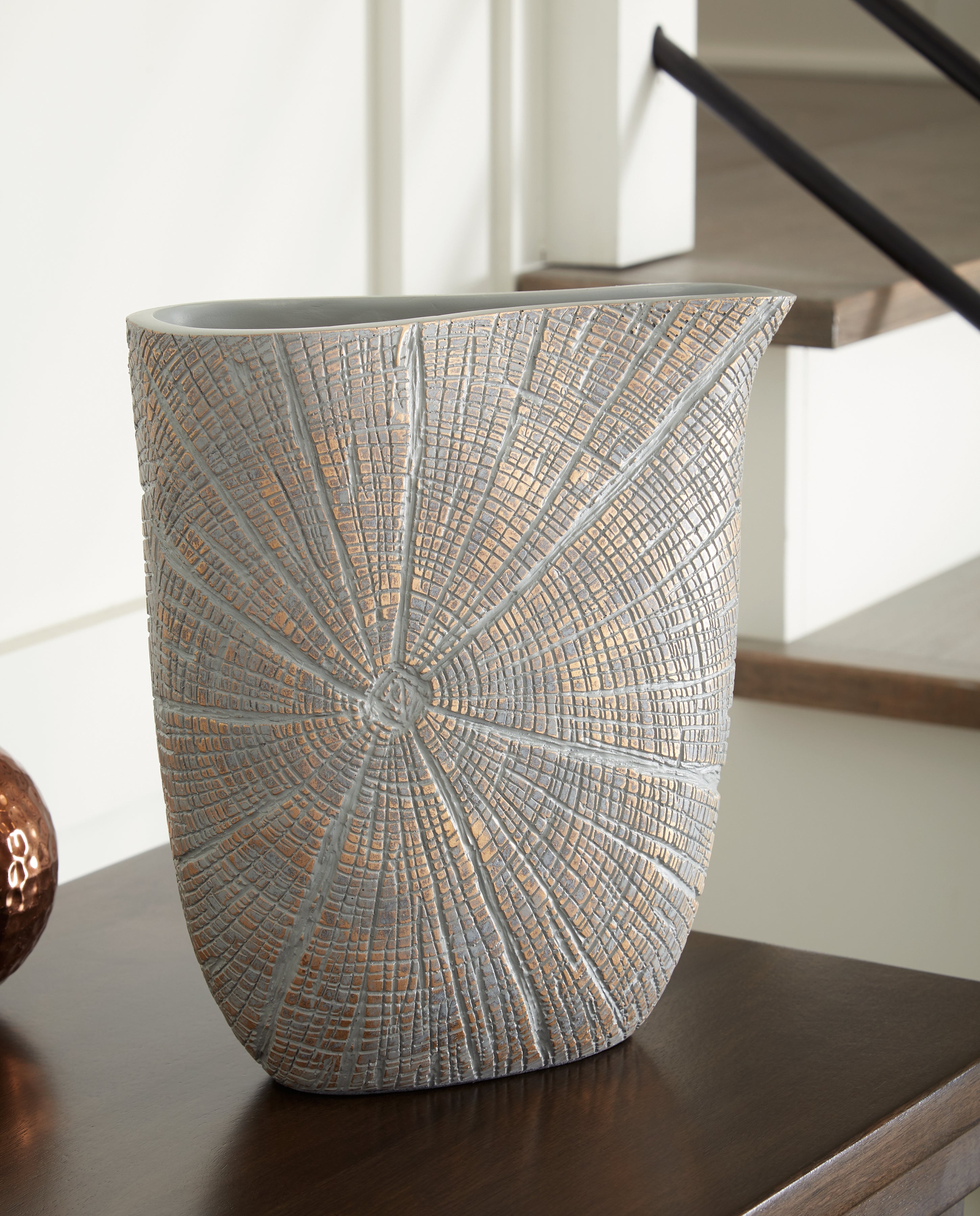Elite Furniture Outlet - Ashley Furniture - Ardenley Vase - Vase (2/CS) / Antique Gold Finish - A2000607