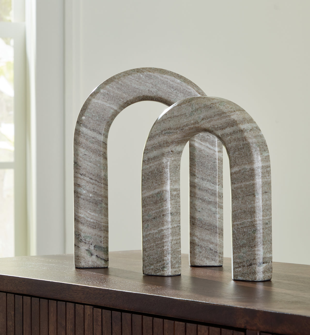 Elite Furniture Outlet - Ashley Furniture - Keithton Sculpture - Sculpture Set (Set of 2) / Taupe - A2000618