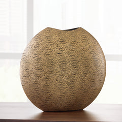 Elite Furniture Outlet - Ashley Furniture - Iansboro Vase - Vase / Antique Gold Finish - A2000696