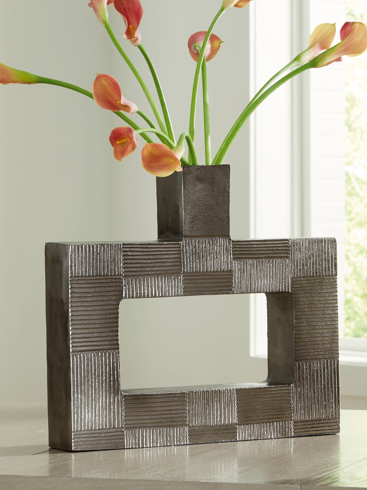 Elite Furniture Outlet - Ashley Furniture - Wrengrove Vase - Vase / Antique Nickel Finish - A2000753