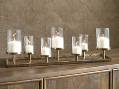 Elite Furniture Outlet - Ashley Furniture - Wallmond Candle Holder - Candle Holder / Antique Brass Finish - A2000820