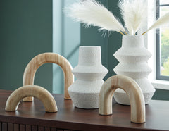 Elite Furniture Outlet - Ashley Furniture - Maddwarth Accessory Set (Set of 5) - Accessory Set (5/CN) / White/Natural Brown - A2C00214