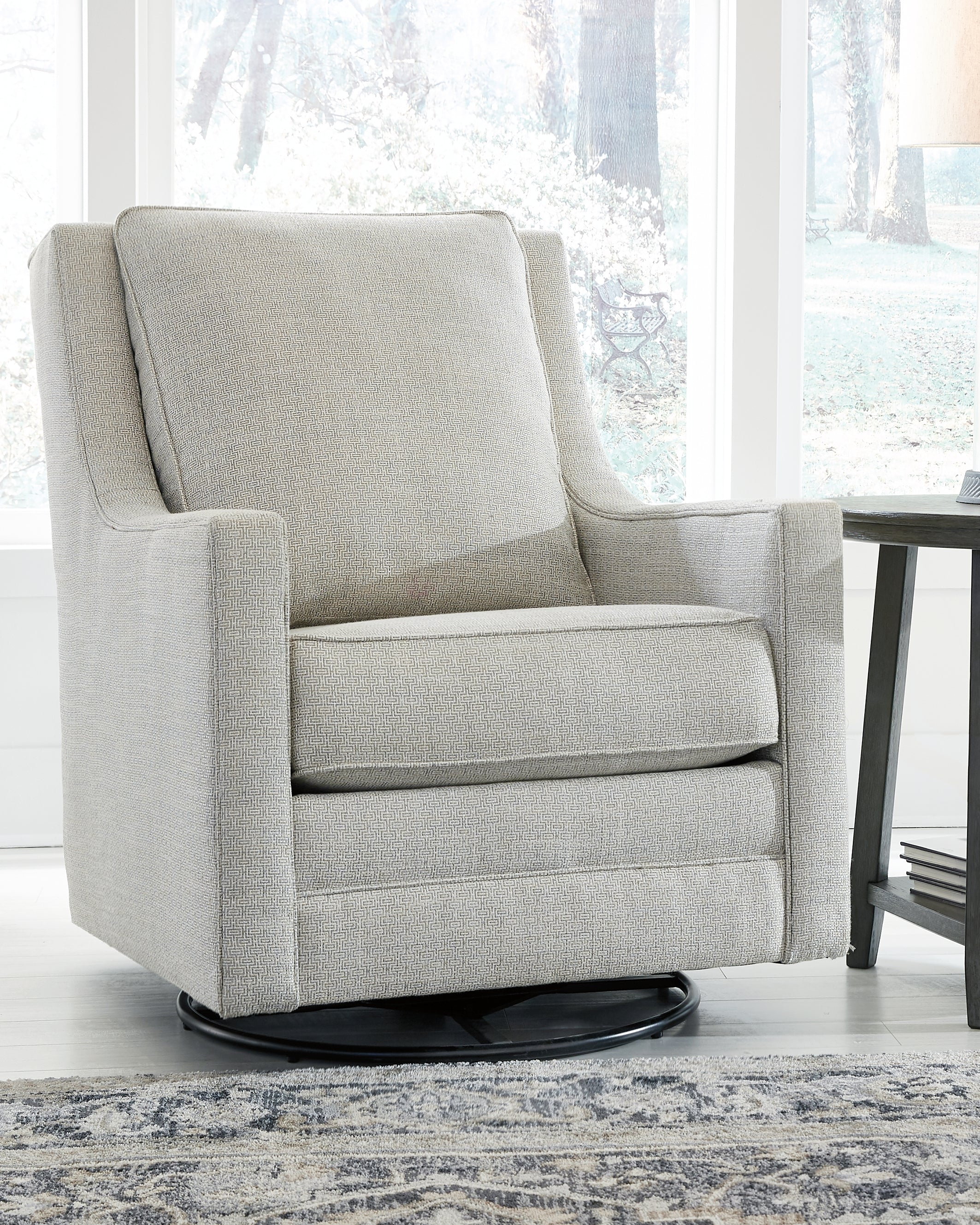 Elite Furniture Outlet - Ashley Furniture - Kambria Swivel Glider Accent Chair - Swivel Glider Accent Chair / Fog - A3000265