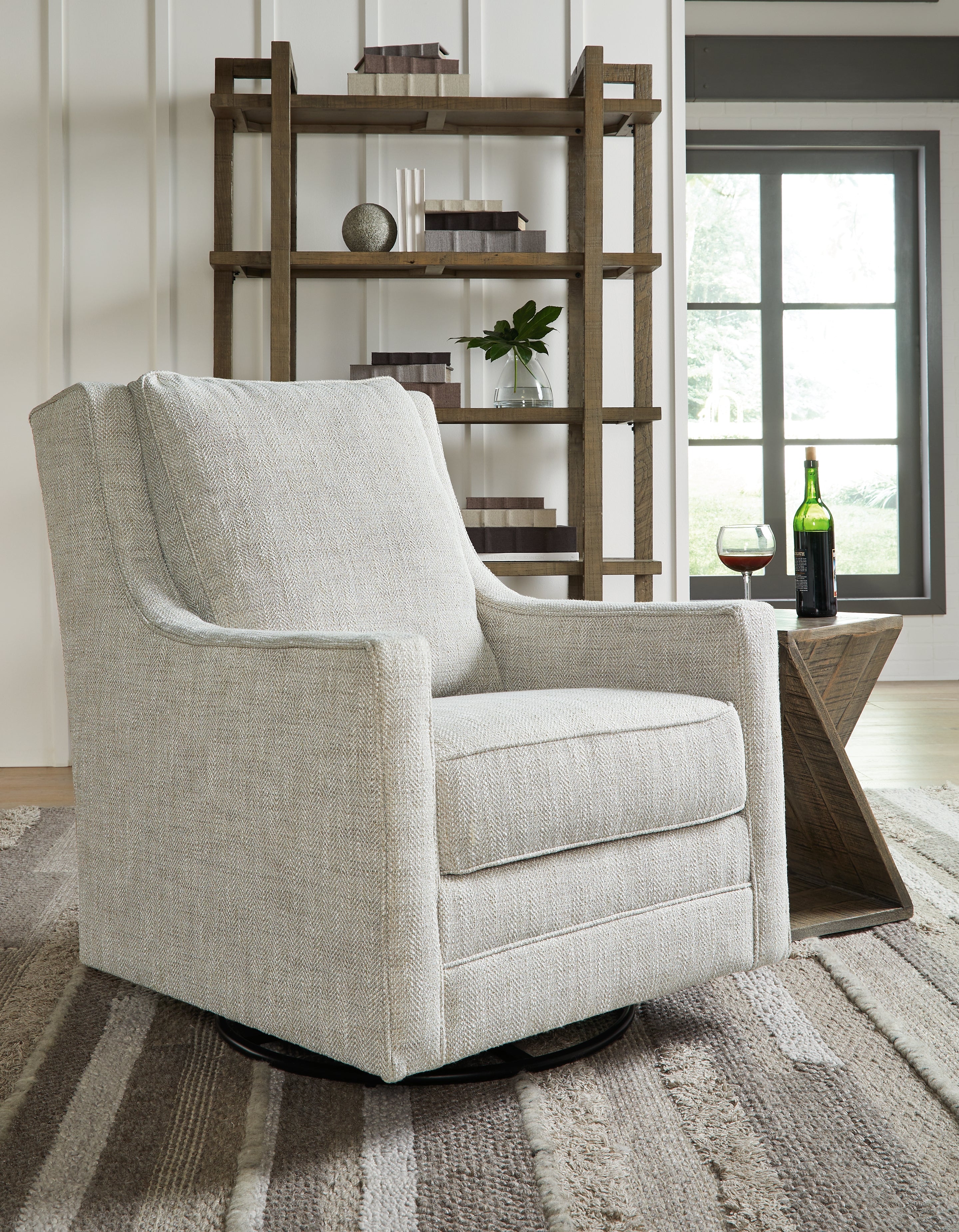 Elite Furniture Outlet - Ashley Furniture - Kambria Swivel Glider Accent Chair - Swivel Glider Accent Chair / Fog - A3000265