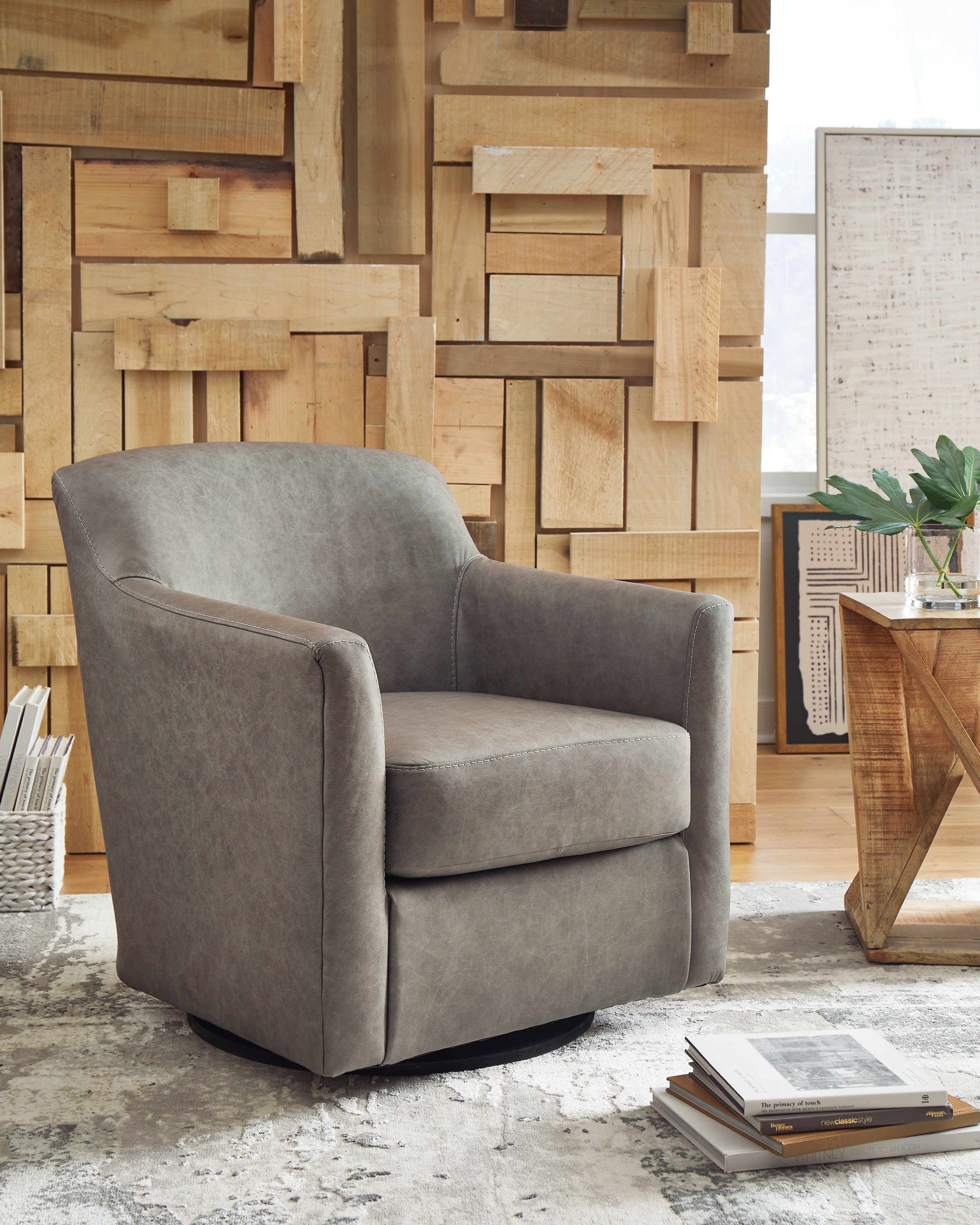Elite Furniture Outlet - Ashley Furniture - Bradney Swivel Accent Chair - Swivel Accent Chair / Fossil - A3000324