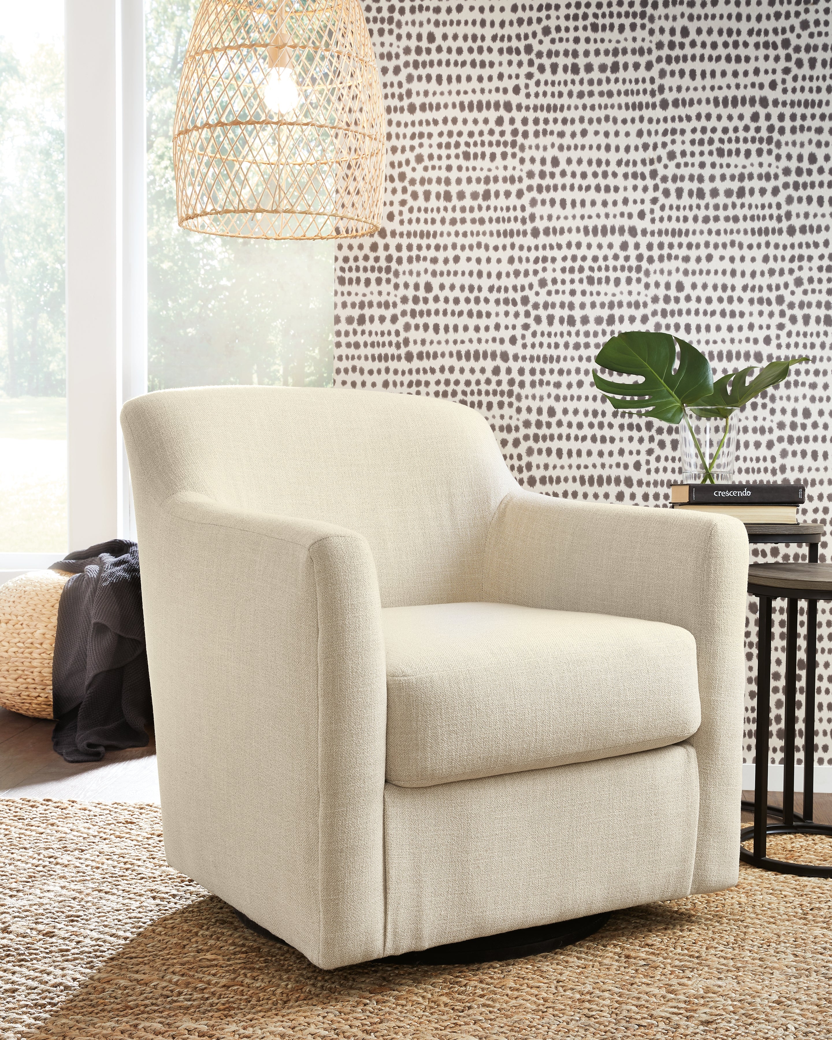 Elite Furniture Outlet - Ashley Furniture - Bradney Swivel Accent Chair - Swivel Accent Chair / Linen - A3000325