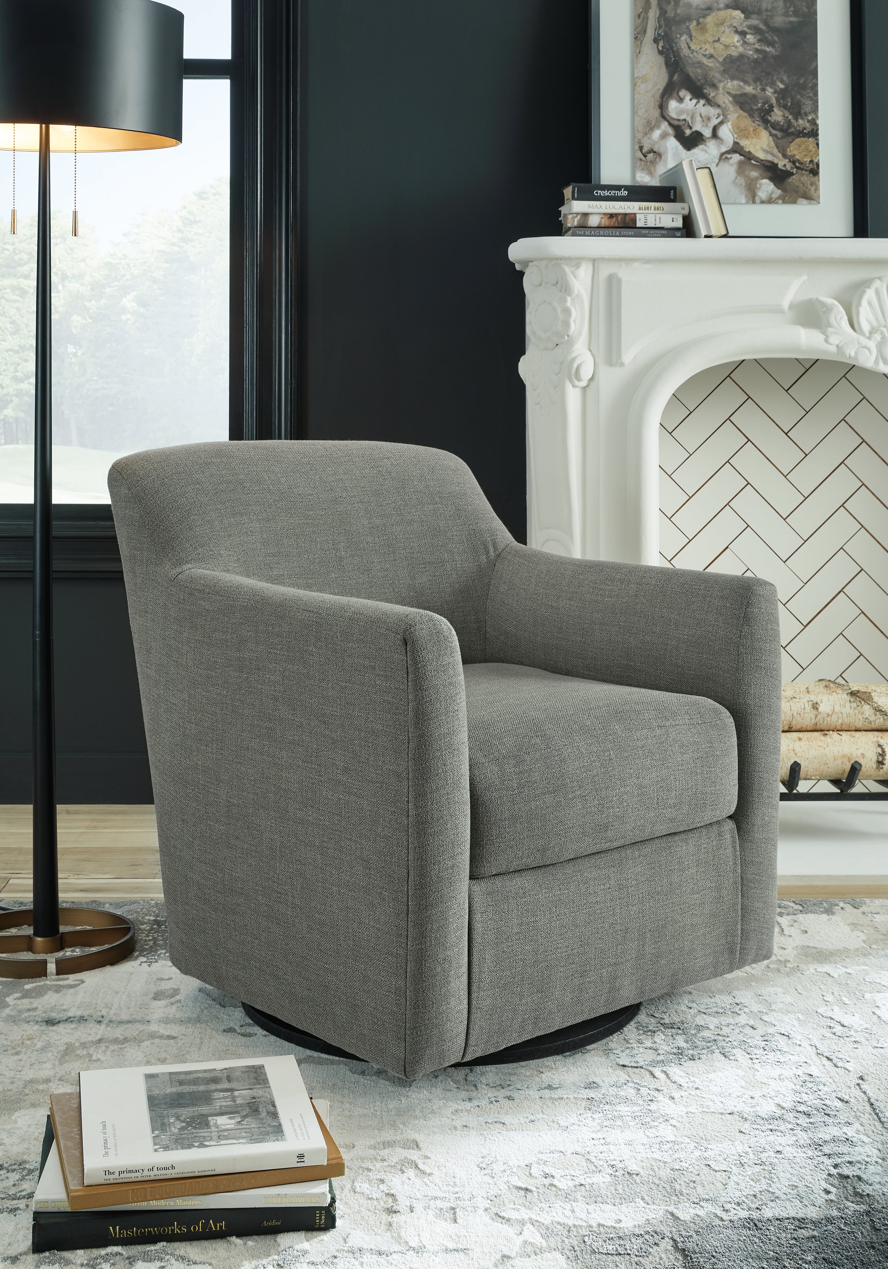 Elite Furniture Outlet - Ashley Furniture - Bradney Swivel Accent Chair - Swivel Accent Chair / Fossil - A3000324