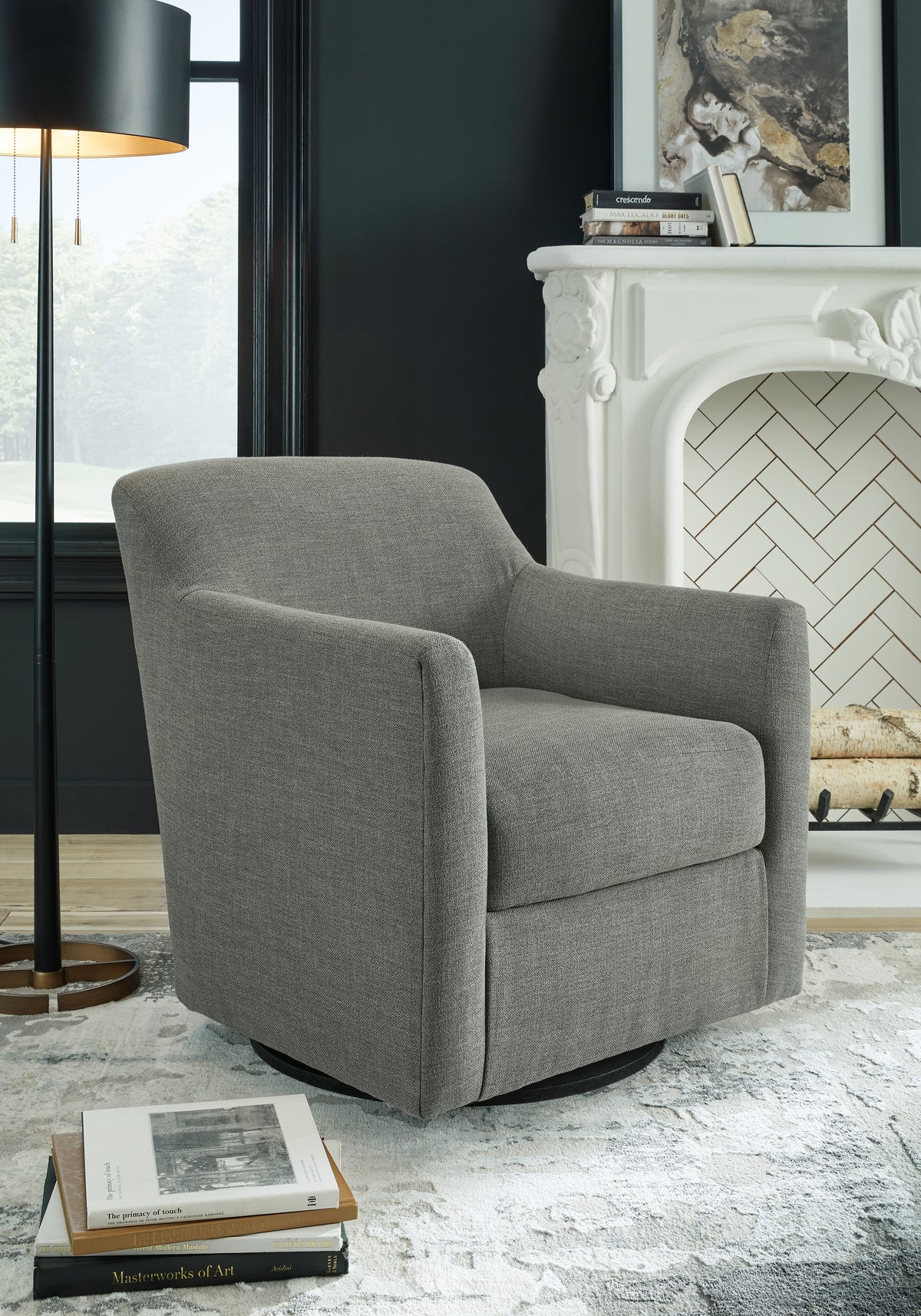 Elite Furniture Outlet - Ashley Furniture - Bradney Swivel Accent Chair - Swivel Accent Chair / Fossil - A3000324