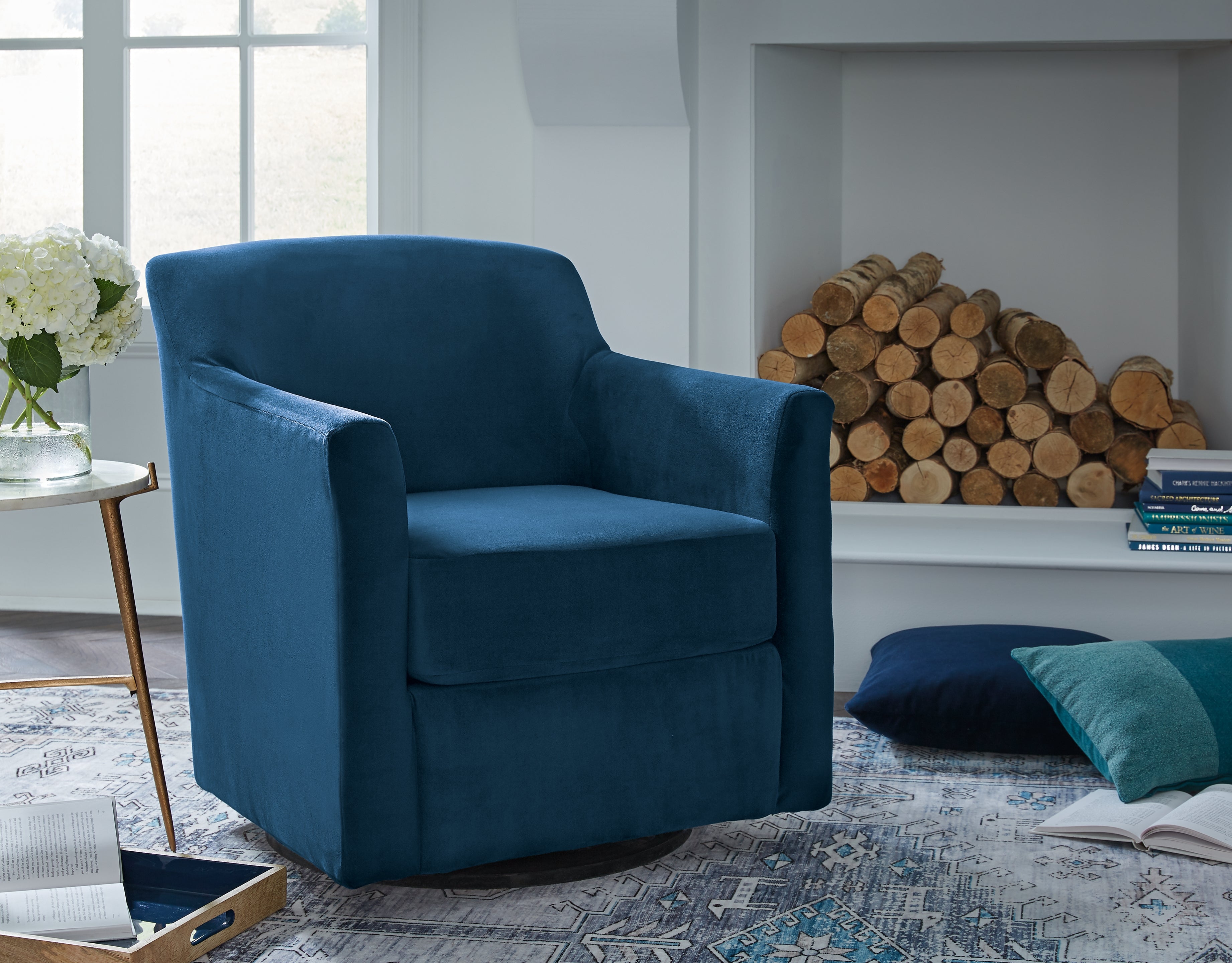 Elite Furniture Outlet - Ashley Furniture - Bradney Swivel Accent Chair - Swivel Accent Chair / Ink - A3000602