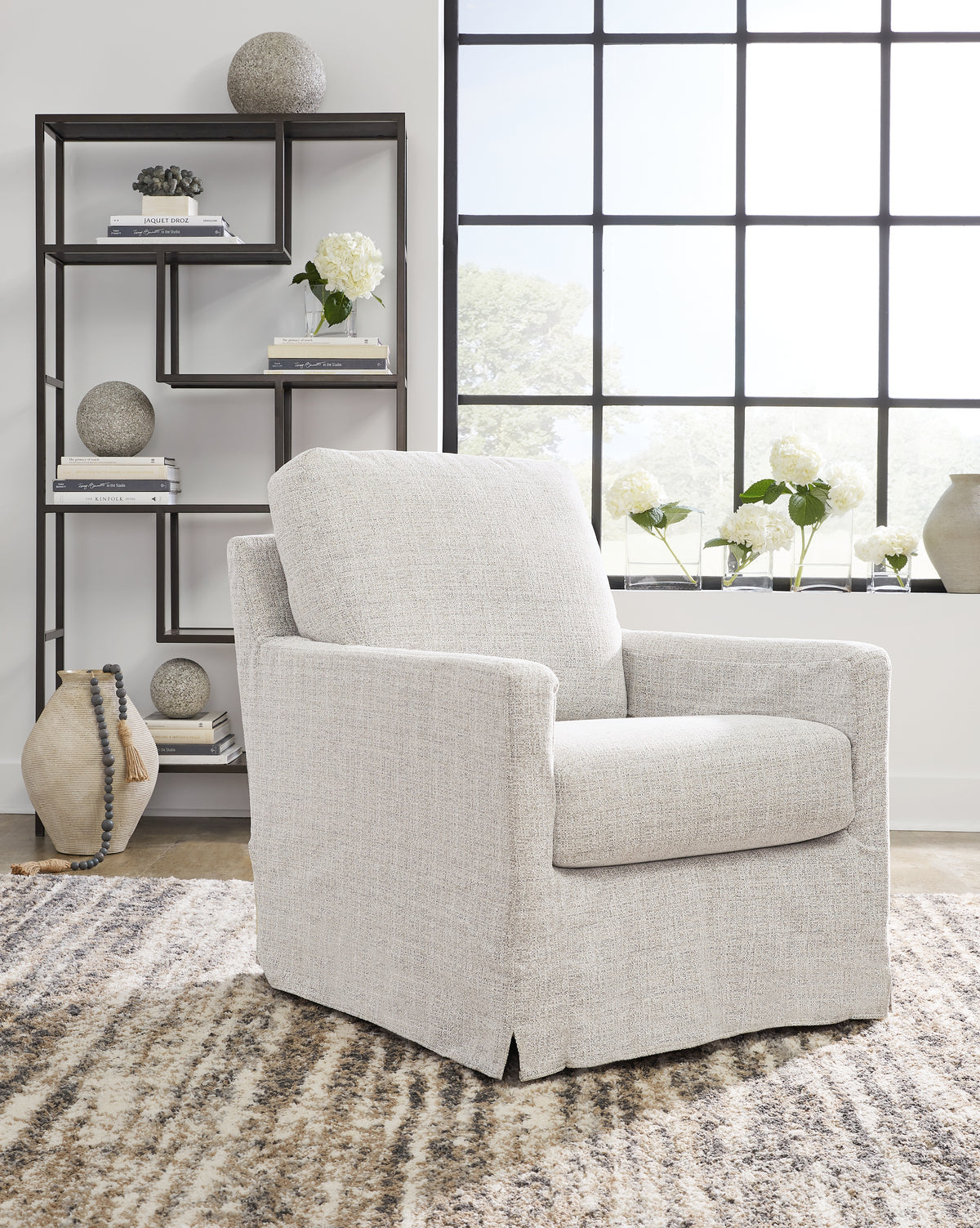 Elite Furniture Outlet - Ashley Furniture - Nenana Next-Gen Nuvella Swivel Glider Accent Chair - Swivel Glider Accent Chair / Denim - A3000646