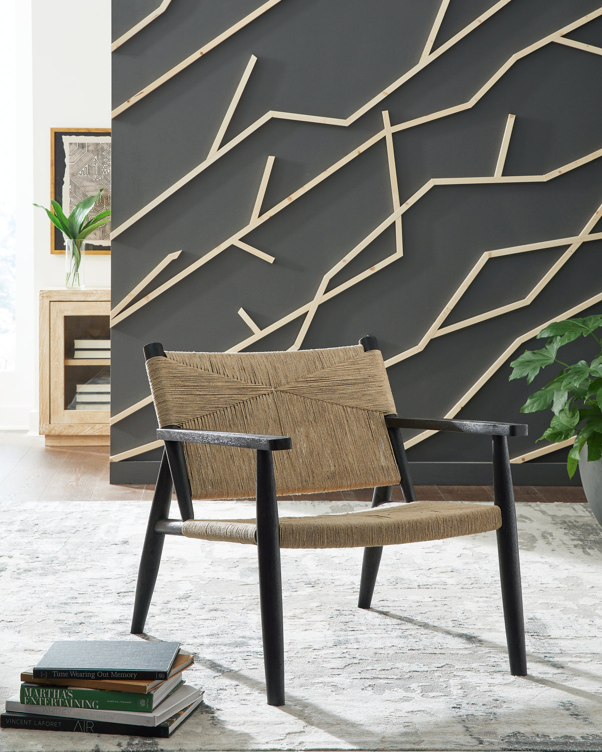 Elite Furniture Outlet - Ashley Furniture - Halfmore Accent Chair - Accent Chair / Black/Natural - A3000672