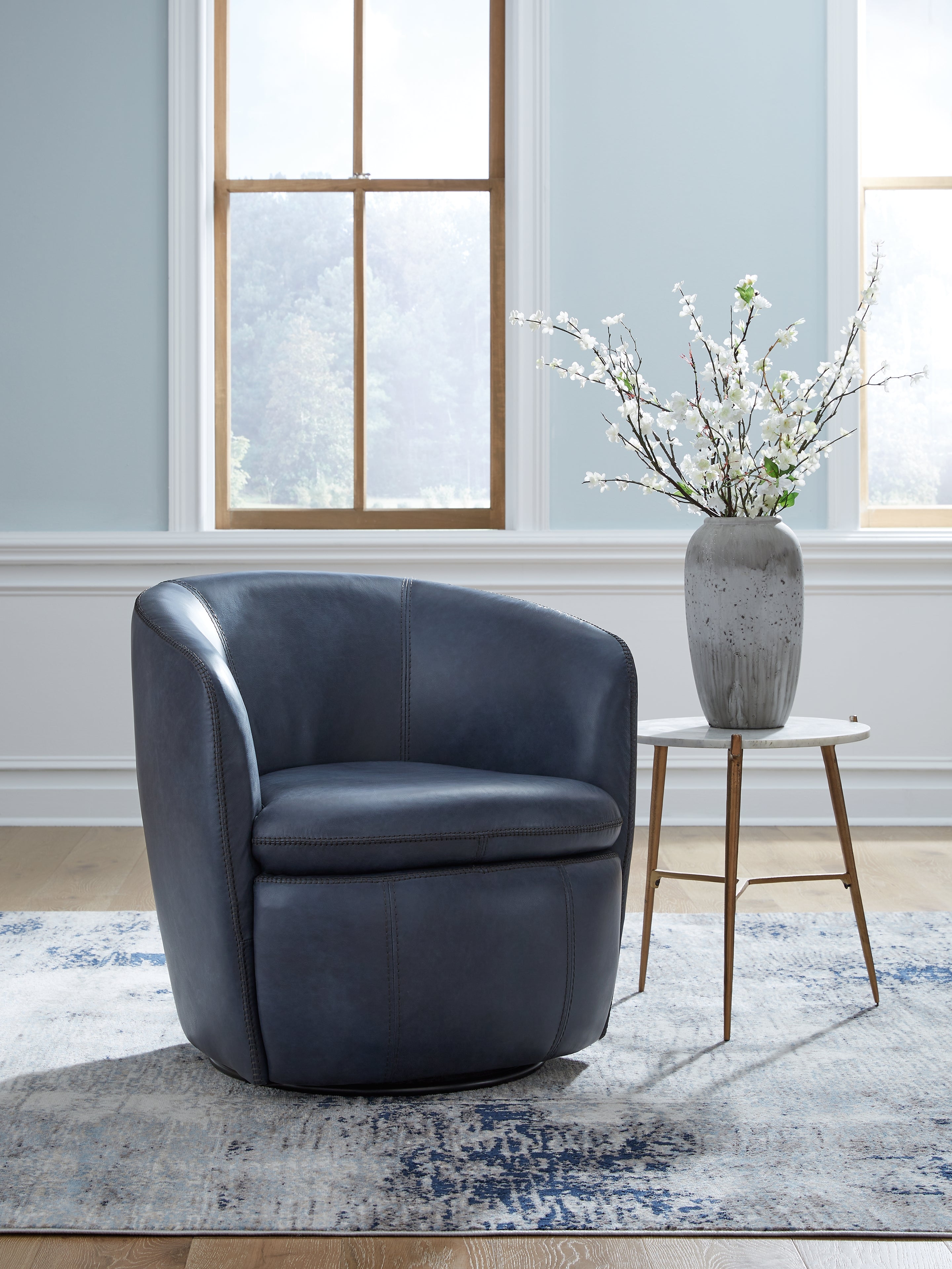 Elite Furniture Outlet - Ashley Furniture - Kierreys Swivel Accent Chair - Swivel Accent Chair / Ocean - A3000701