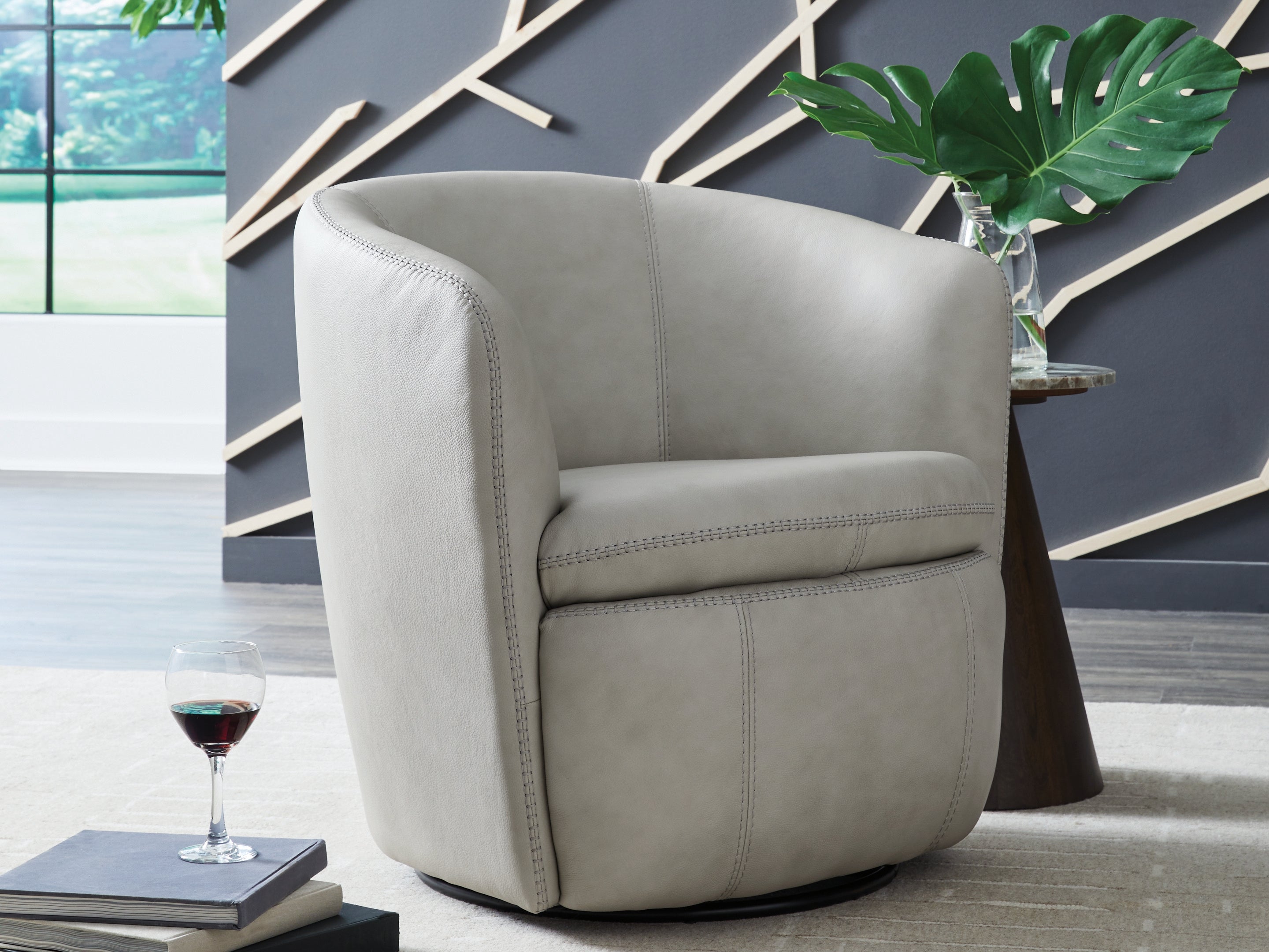 Elite Furniture Outlet - Ashley Furniture - Kierreys Swivel Accent Chair - Swivel Accent Chair / Bone - A3000703