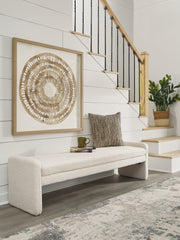 Elite Furniture Outlet - Ashley Furniture - Lembertson Accent Bench - Accent Bench / Ecru / 70"W x 18"D x 19"H - A3000714
