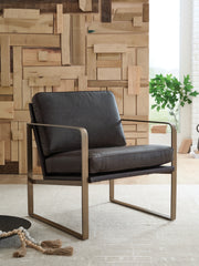 Elite Furniture Outlet - Ashley Furniture - Bradett Accent Chair - Accent Chair / Dark Brown/Gold Finish - A3000763