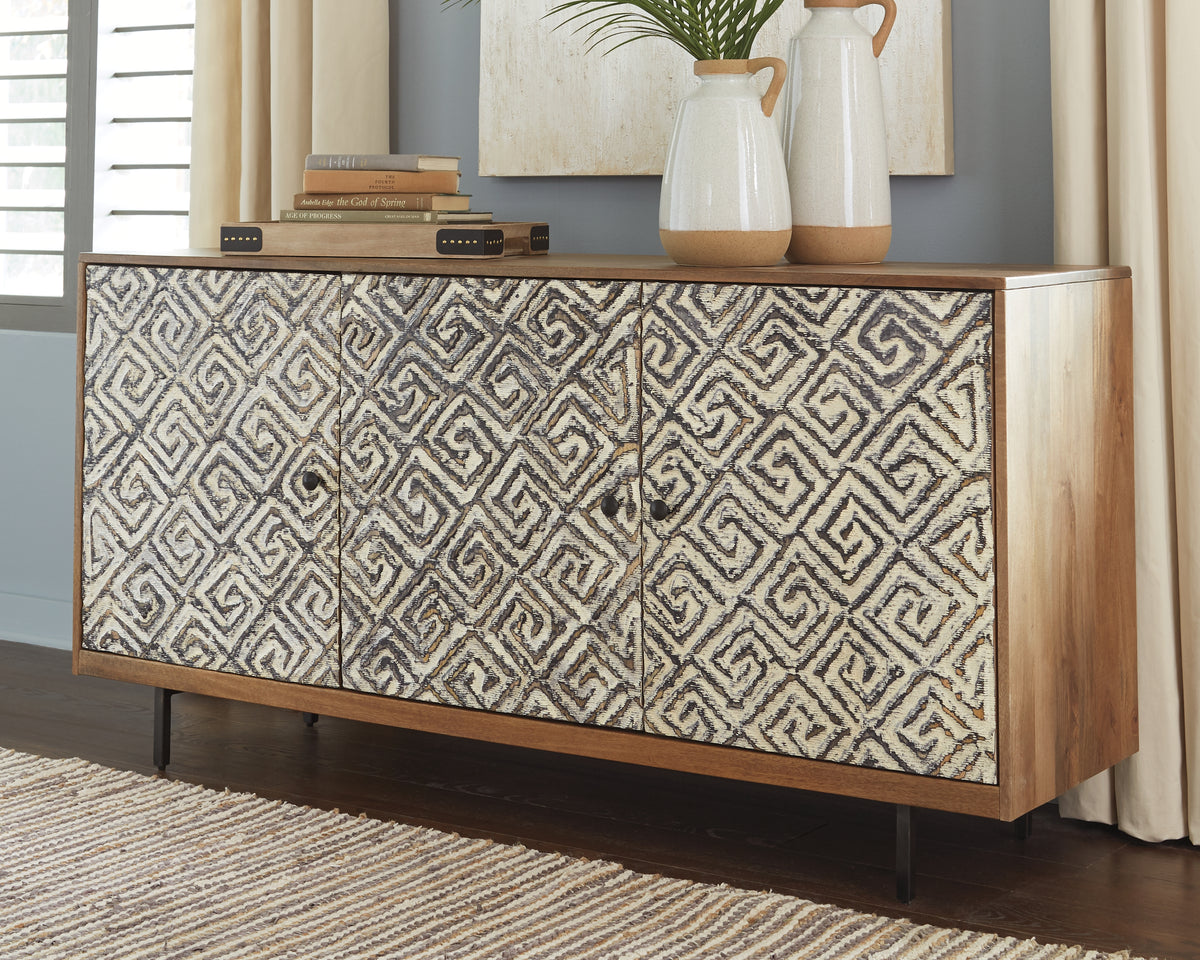 Elite Furniture Outlet - Ashley Furniture - Kerrings Accent Cabinet - Accent Cabinet / Brown/Black/White - A4000258