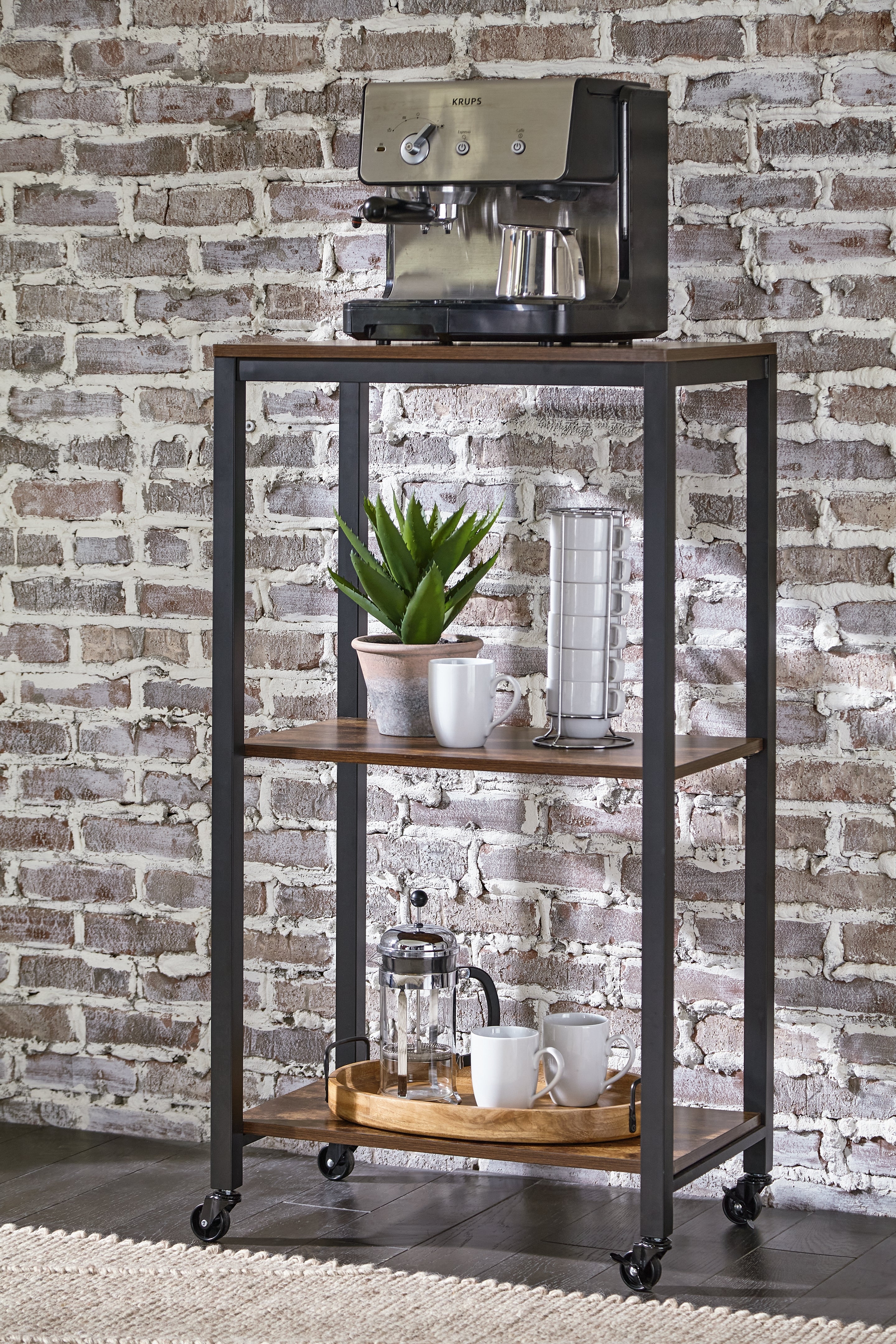 Elite Furniture Outlet - Ashley Furniture - Bevinfield Bar Cart - Bar Cart / Brown/Black - A4000394