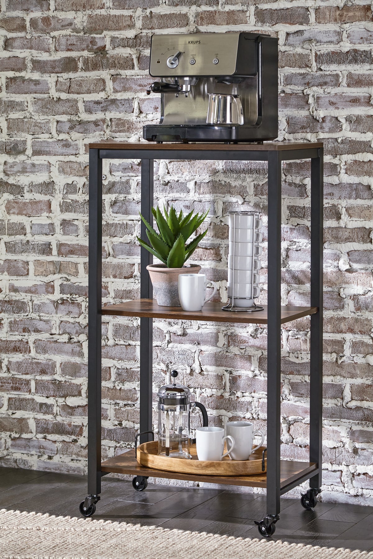 Elite Furniture Outlet - Ashley Furniture - Bevinfield Bar Cart - Bar Cart / Brown/Black - A4000394
