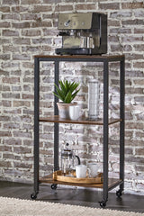 Elite Furniture Outlet - Ashley Furniture - Bevinfield Bar Cart - Bar Cart / Brown/Black - A4000394