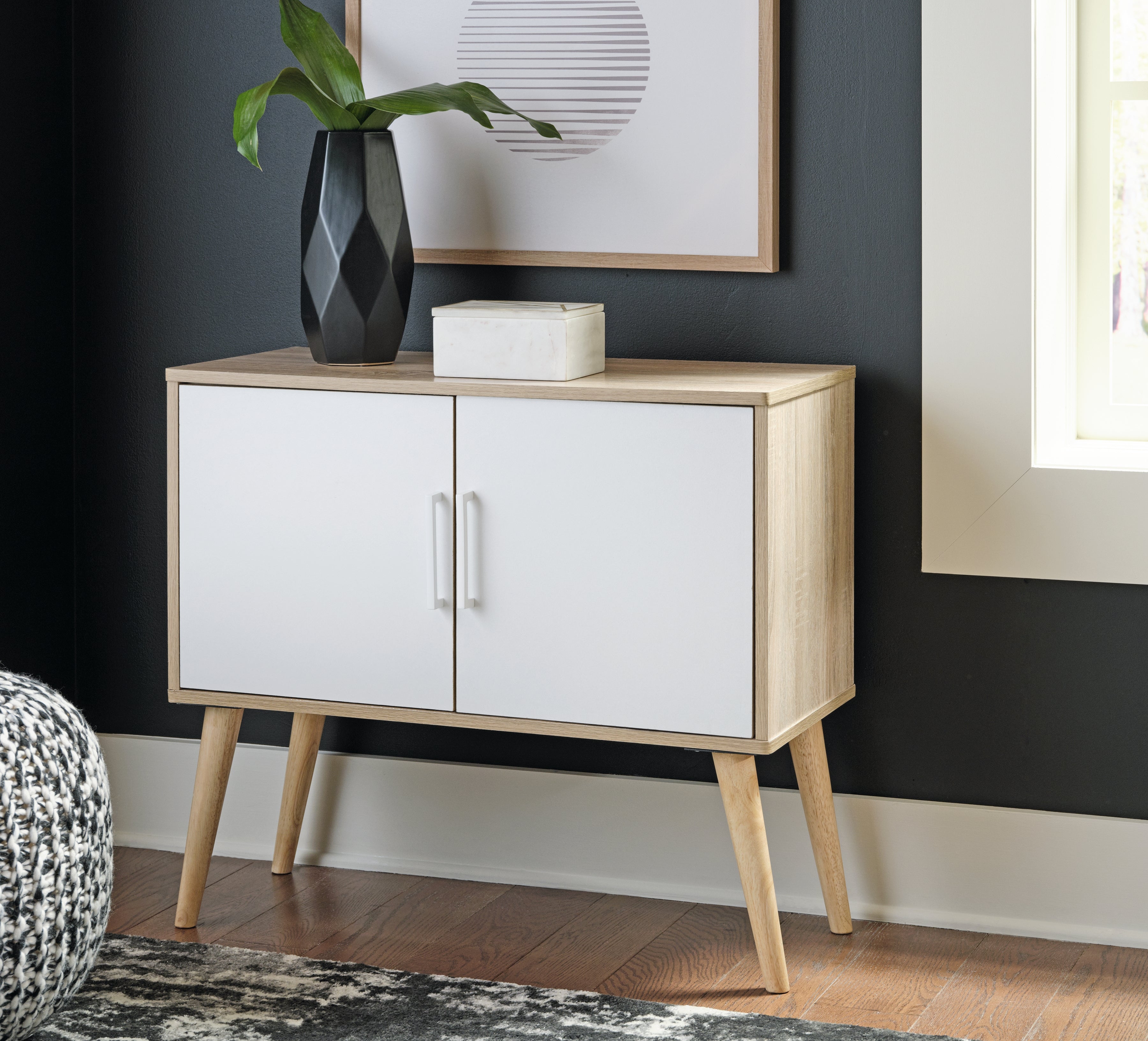 Elite Furniture Outlet - Ashley Furniture - Orinfield Accent Cabinet - Accent Cabinet / Natural/White - A4000396